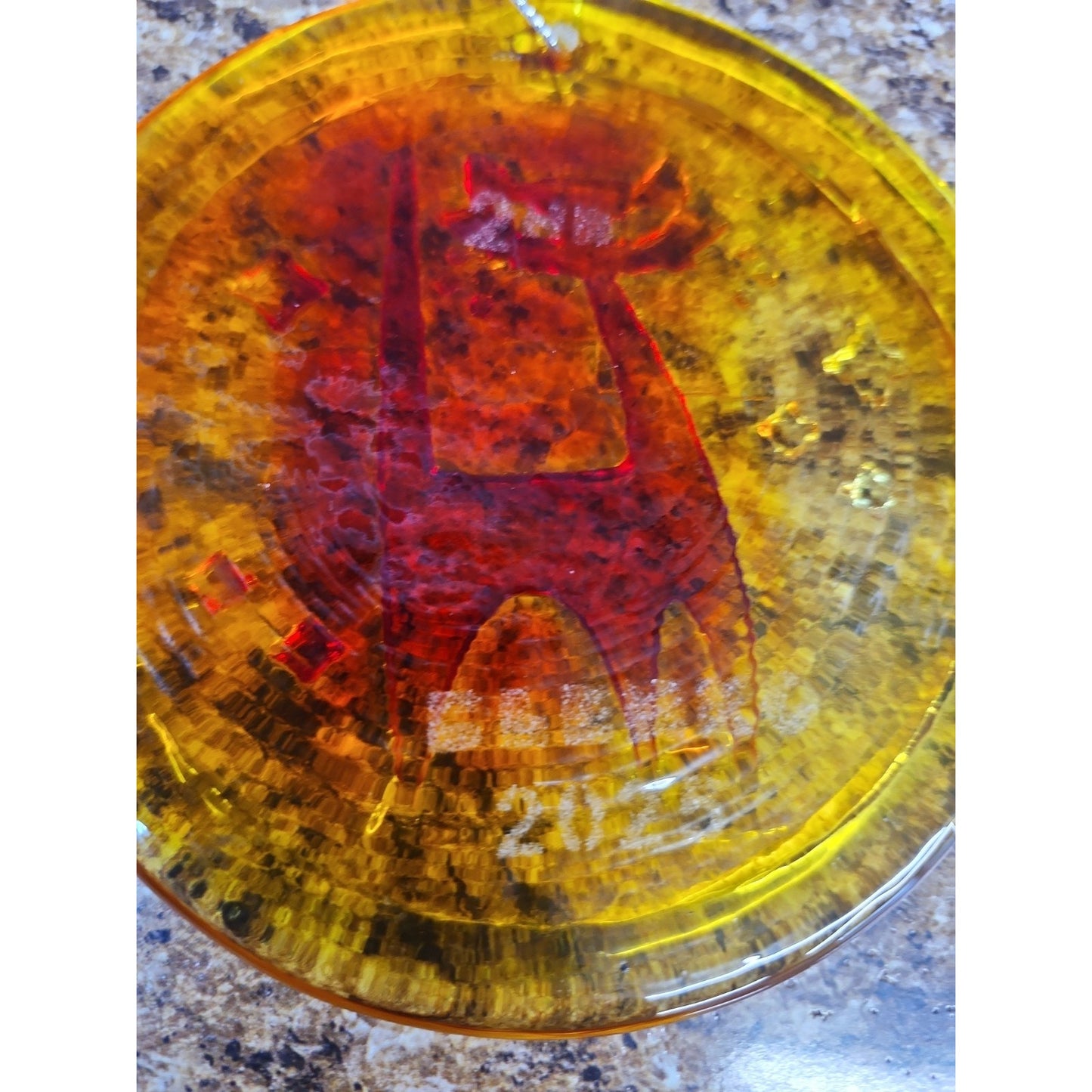 Blenko Glass Blenkats Tangerine Retro Style Atomic Cat Sun Catcher Ornament