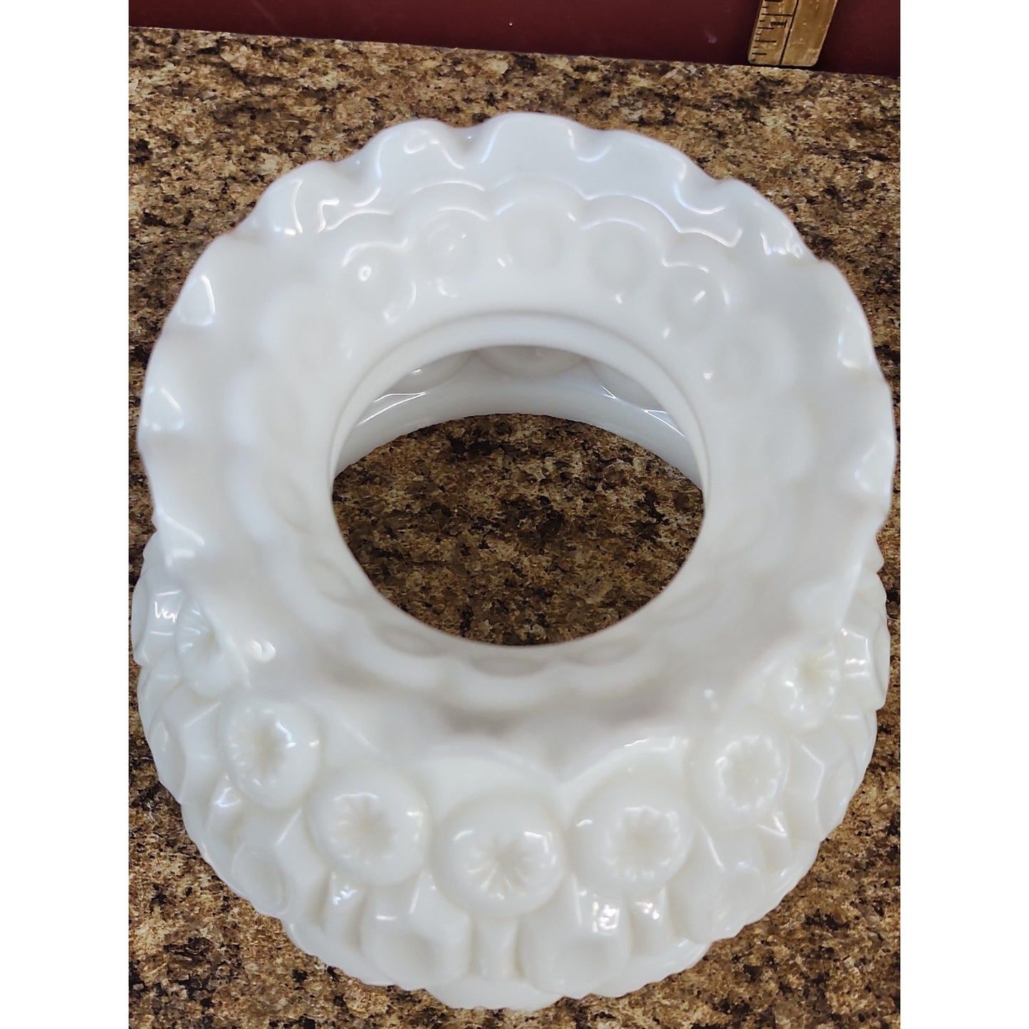 Vintage LE Smith Milk Glass Moon & Star Lamp Shade 6 3/4" Fitter 6" tall