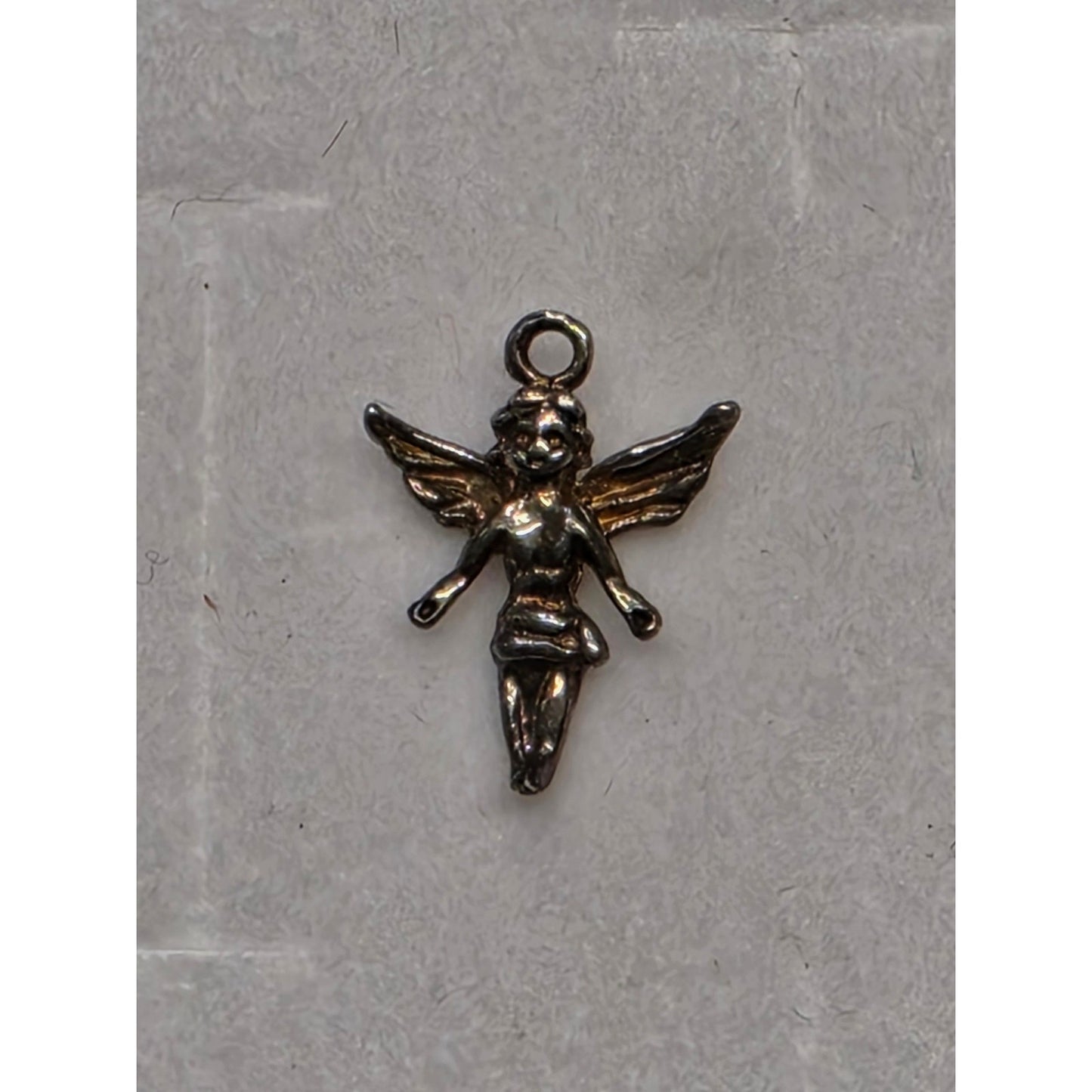 Vintage Sterling Silver Fairy Pendant Charm Winged Angel Pixie Jewelry