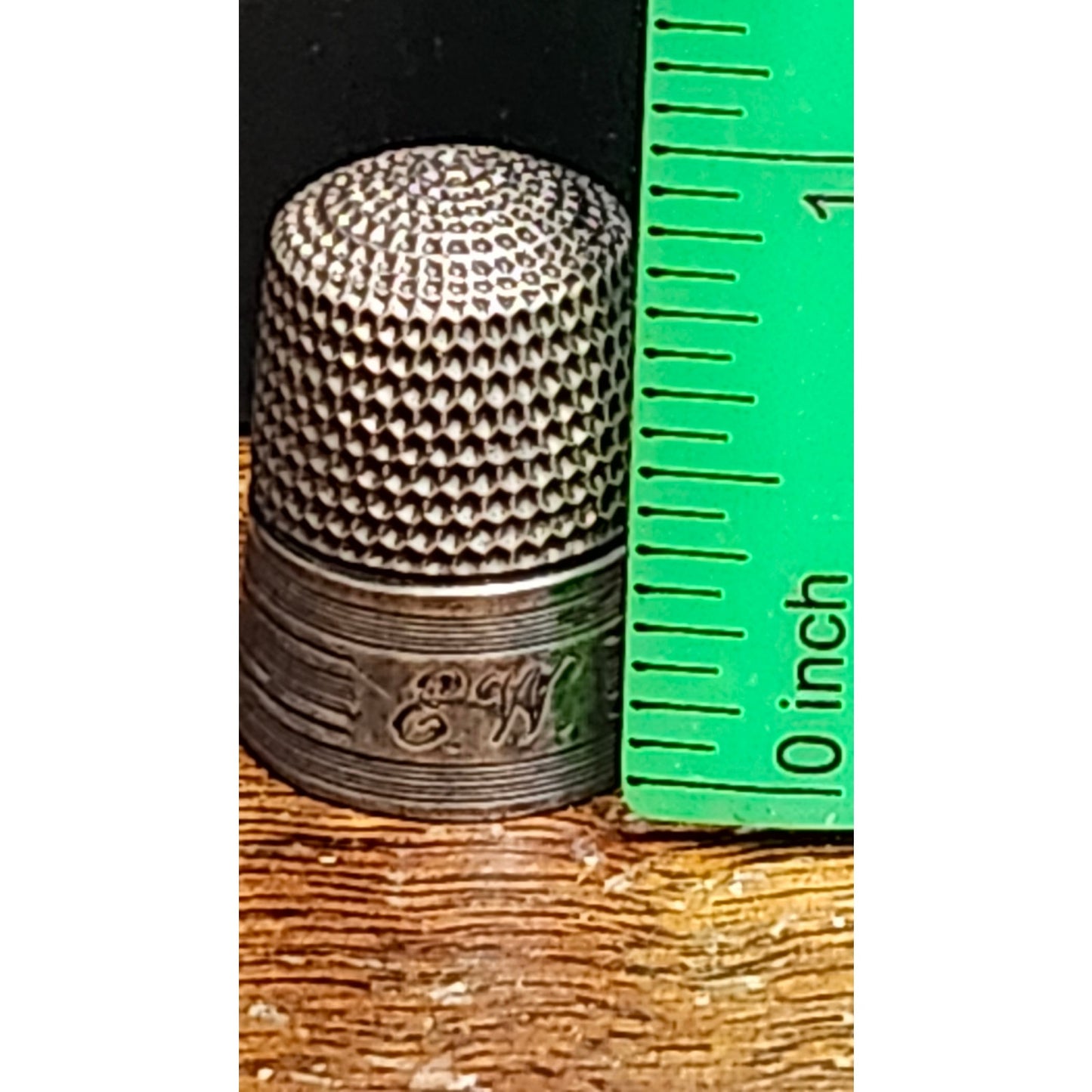 Vintage Simon Brothers Sterling Silver Sewing Thimble Size 12 E.W. Engraved