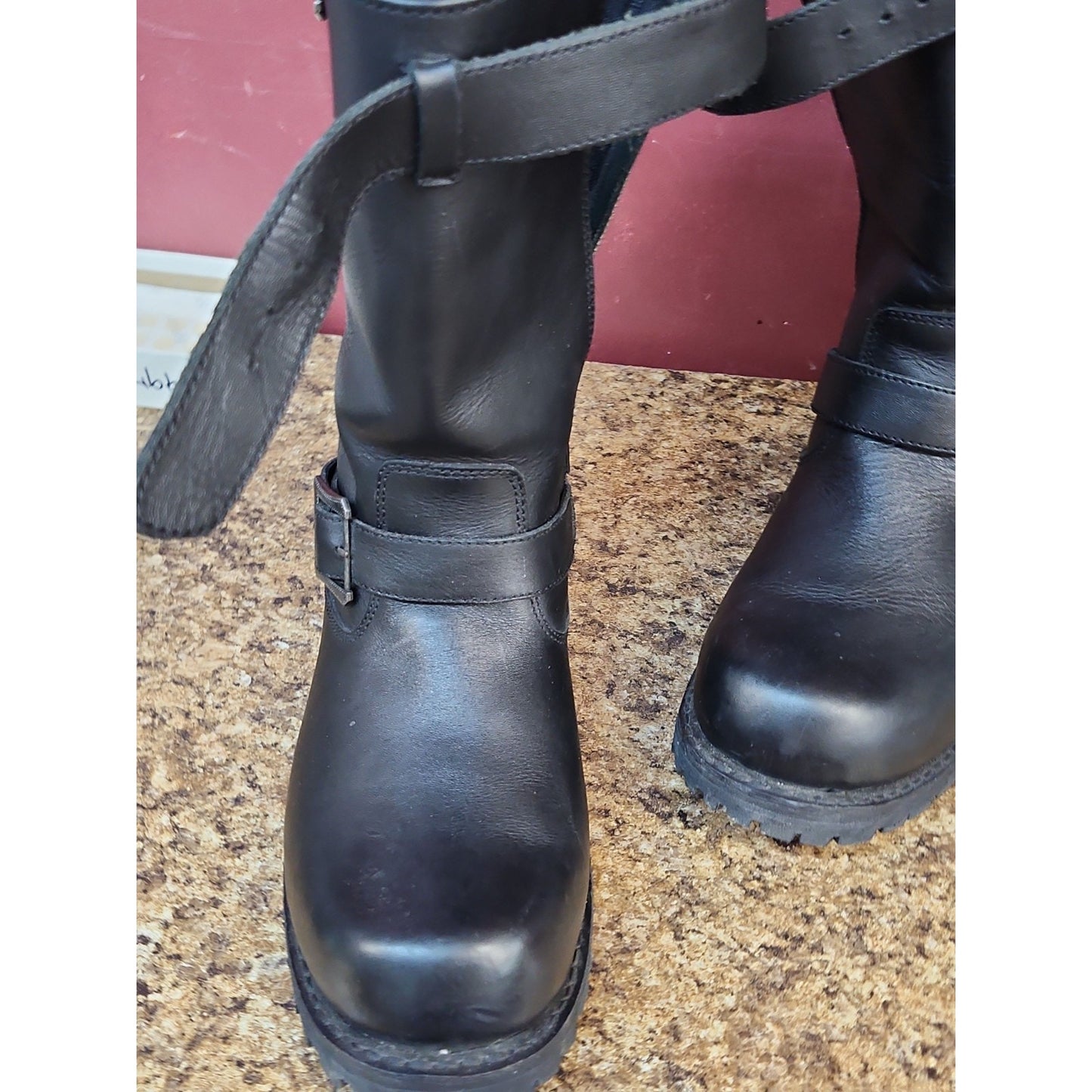 Milwaukee Leather 9020W Men's Black Leather WIDE Width Engineer Motorcycle Boots