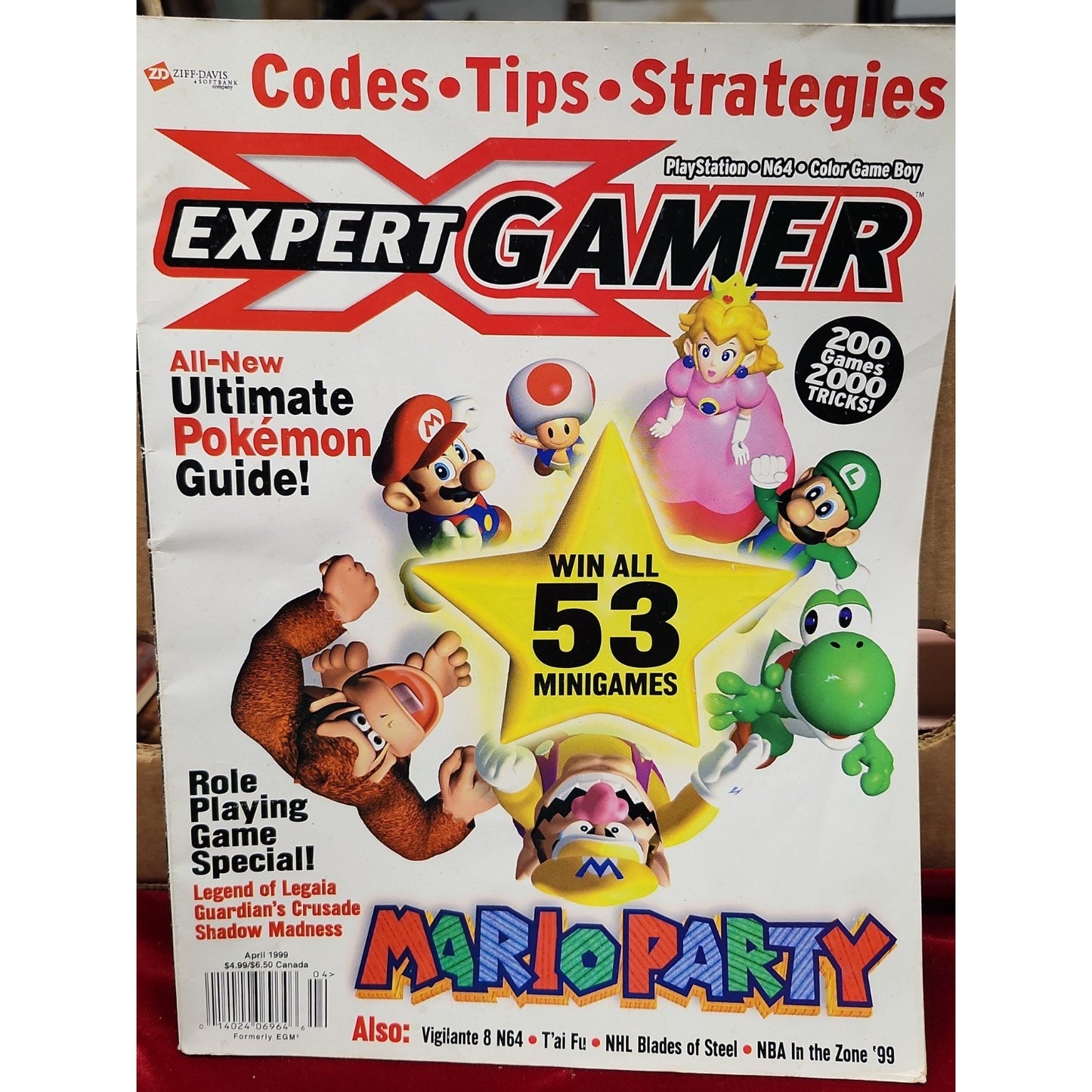 EXPERT GAMER Magazine April 1999 Mario Party Codes Tips Strategies Pokemon Guide