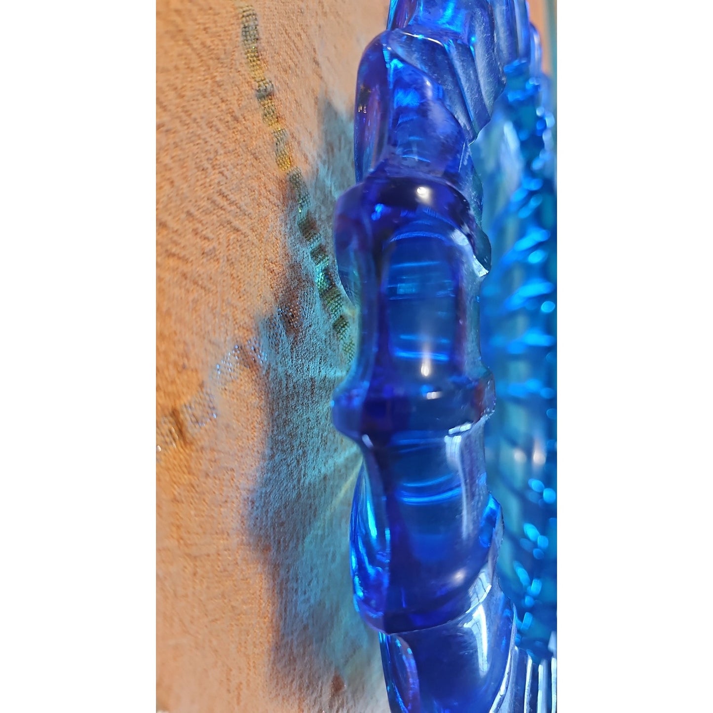 VTG Fostoria Electric Blue Glass Ashtray 1970s Art Glass MCM Tobaccoroliana