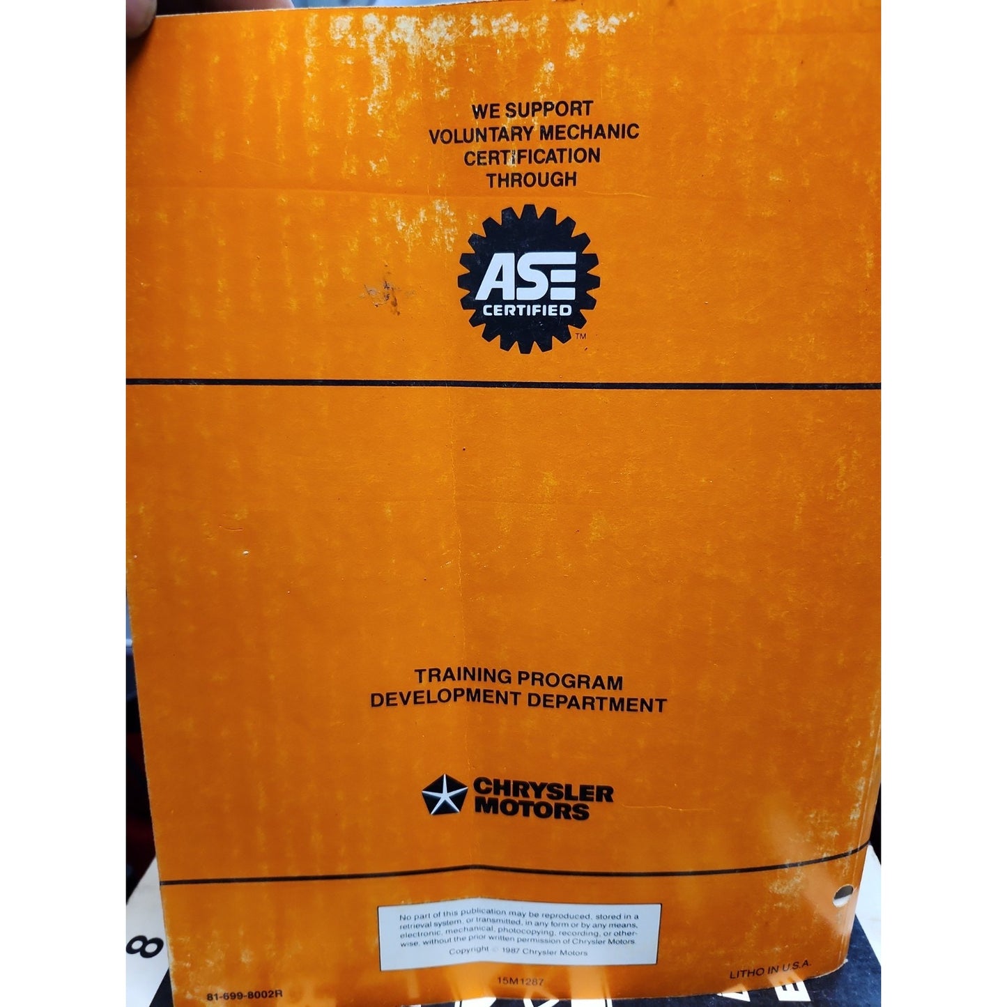 Chrysler Motors 1987-1988 Carbureted Import Fuel Control Student Manual ASE