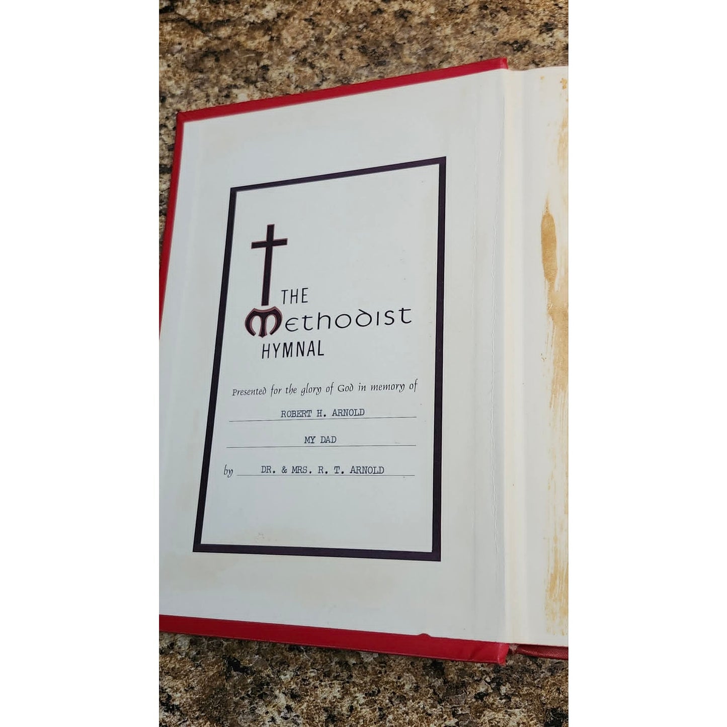 Vintage 1966 The Methodist Hymnal Central Methodist Church Red Hardcover Hymns