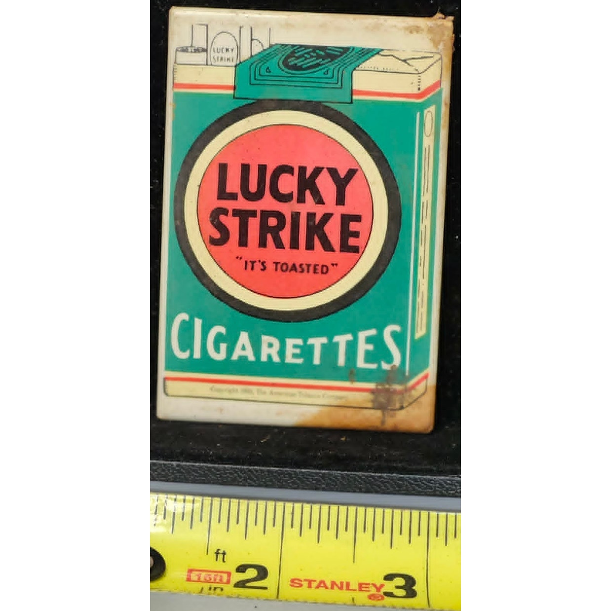 Vintage 1908 Lucky Strike Cigarettes Pocket Mirror Tobacco Advertising Rare