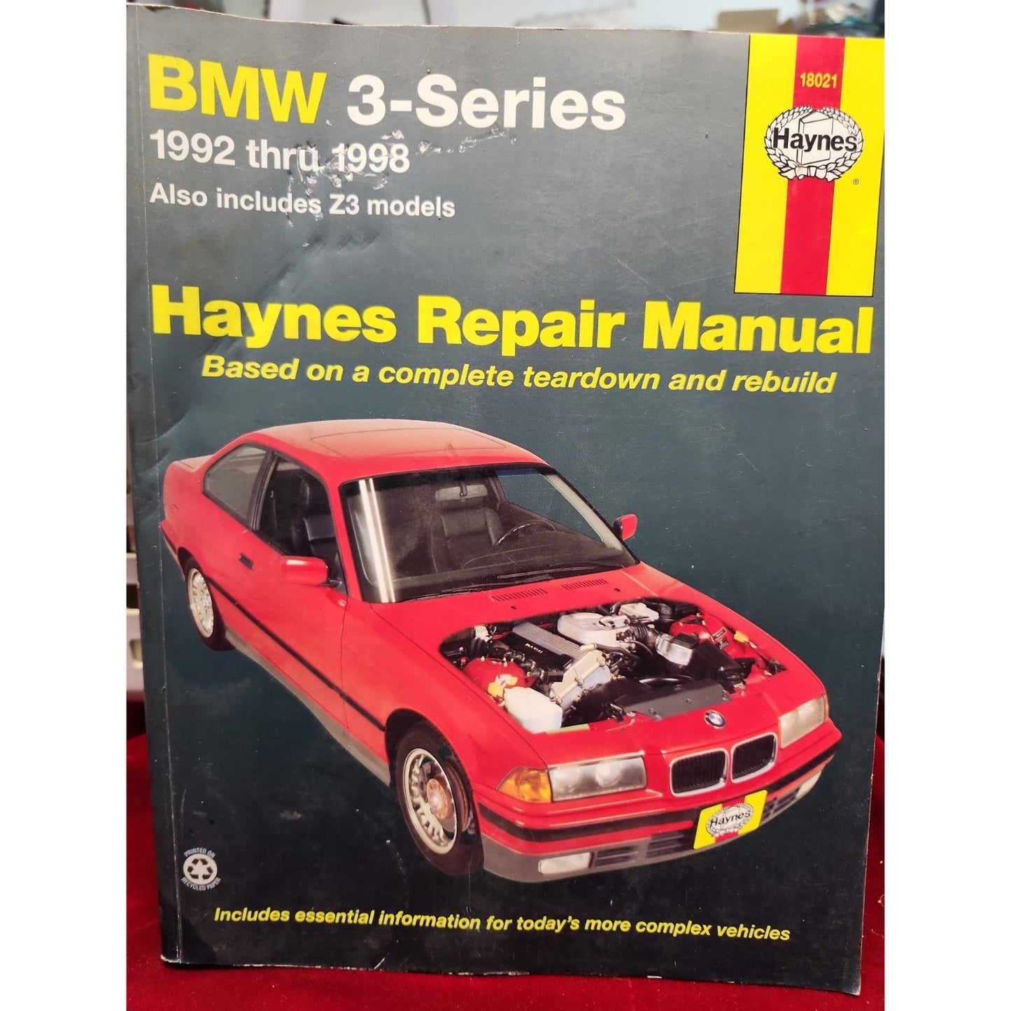 BMW 3 Series 1992 thru 1998 Includes Z3 Models Haynes Repair Manual 18021 Book