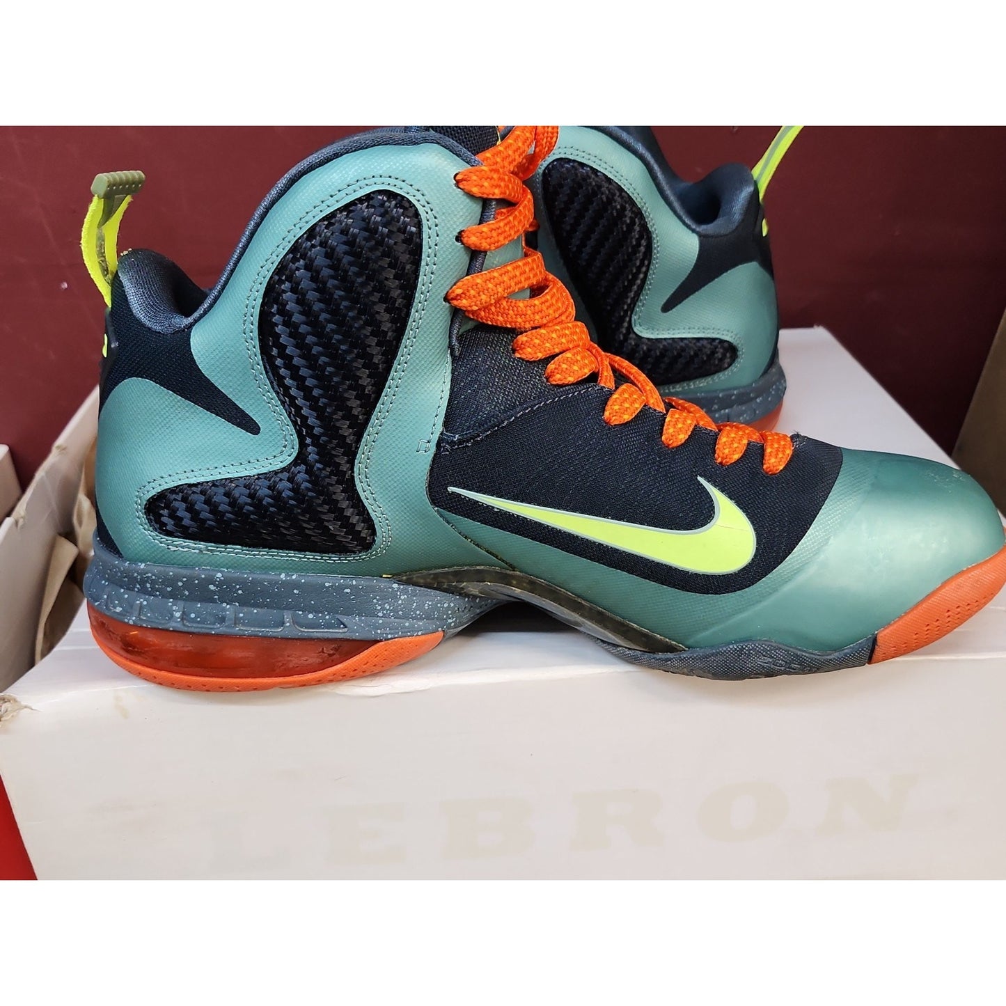 2011 Nike Zoom Lebron 9 IX Cannon Blue Orange Volt Men’s Size 12