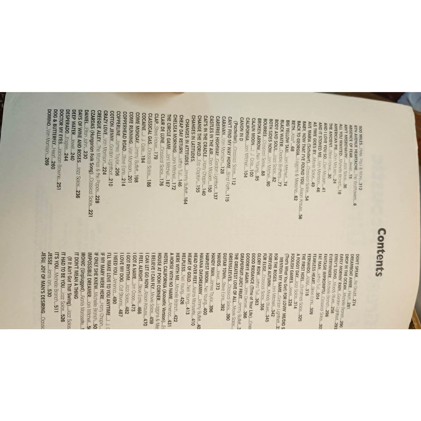 Warner Bros Greater Acoustic Guitar Directory Guitar Transcriptions Collection Book