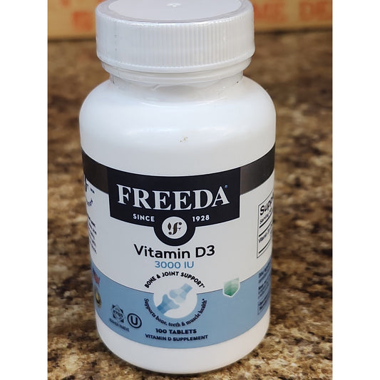 FREEDA Vitamin D3-3000 IU - Pure High Potency Kosher Supplement 100 Tablets