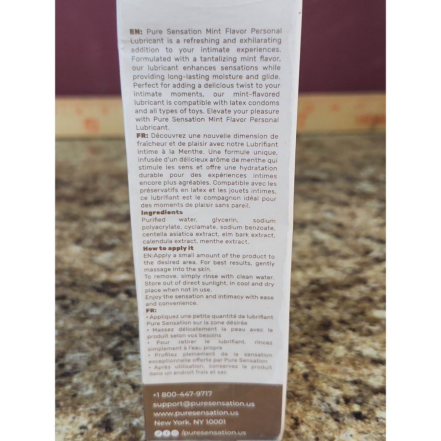 Pure Sensation Edible Lubricant - Natural Formula - Mint Flavor - 100 ml-Ex 7/27