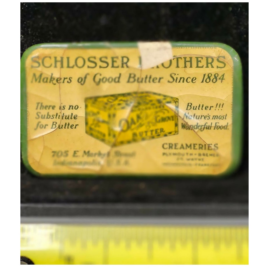 VTG Schlosser Brothers Oak Grove Butter Advertising Pocket Mirror Indianapolis