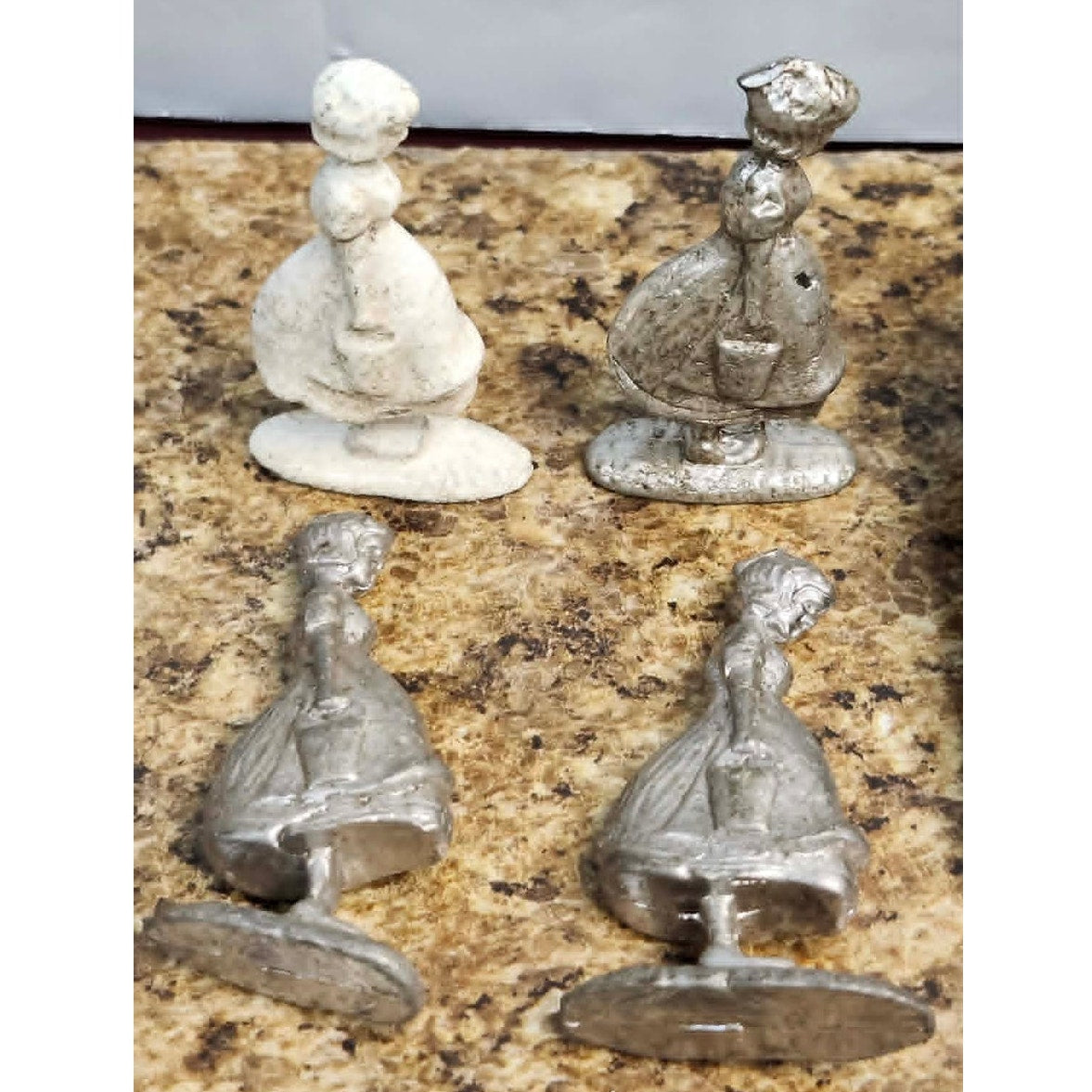 Vintage Ace Toy Mold Co. Metal Cast Lead Toy Girl Figures & Original Mold Set