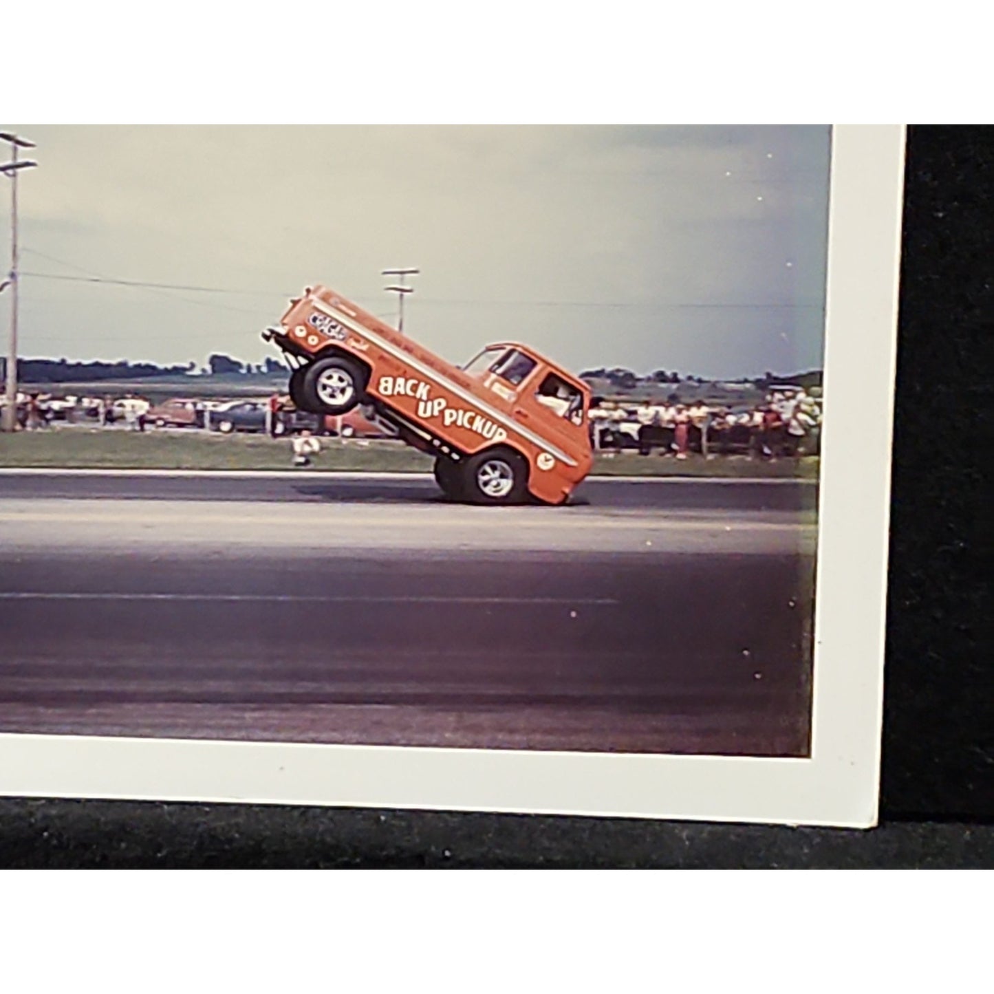 Vintage Original Racing Photograph "Back Up Pickup" At National Trail Raceway