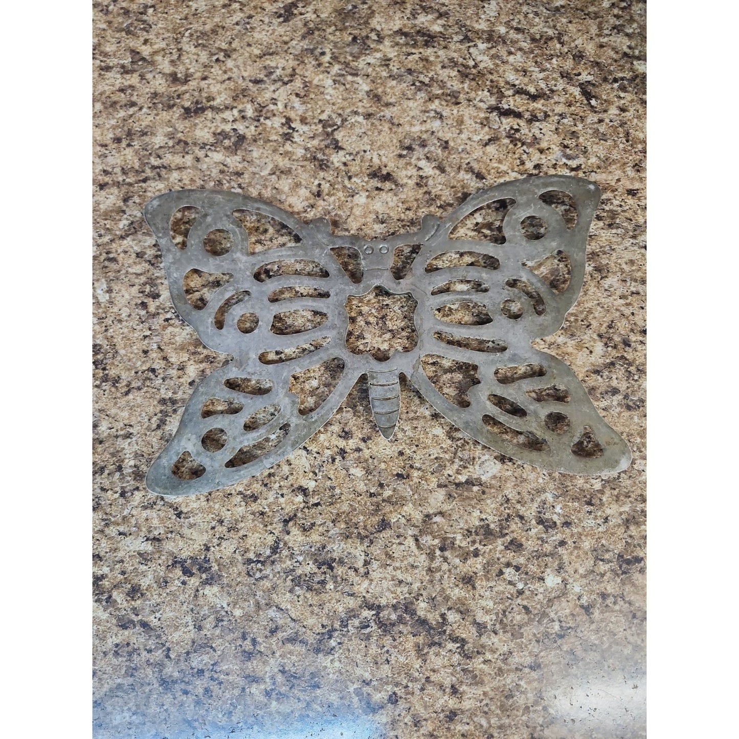 VINTAGE F.B. ROGERS EP ZINC BUTTERFLY TRIVET POT HOLDER - ITALY