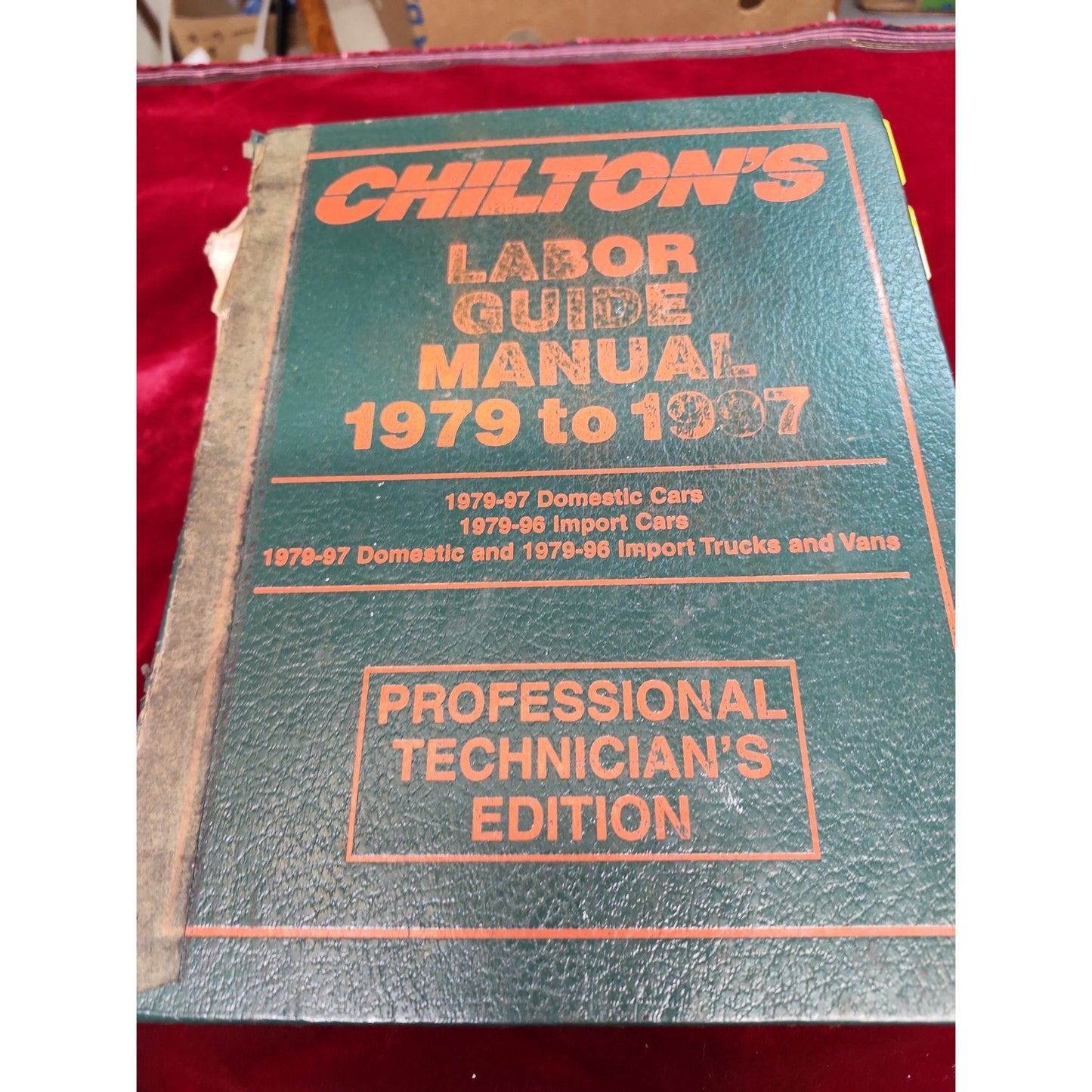 CHILTON LABOR GUIDE MANUAL 1979 TO 1998 PROFESSIONAL TECHNICIANS EDITION