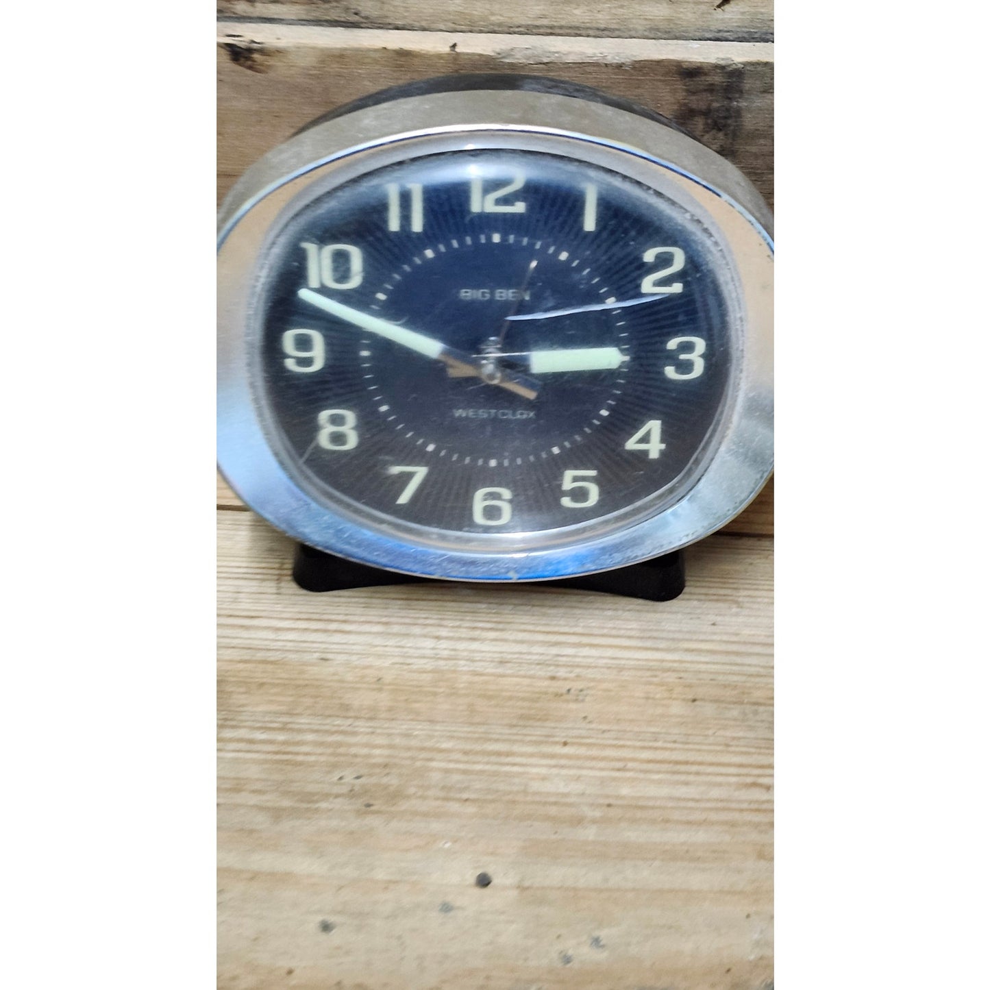 Vintage Westclox Big Ben Alarm Clock Black Face Chrome Trim Wind Up Manual USA