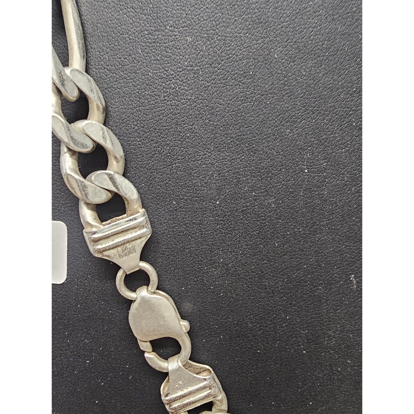 Vintage HEAVY 925 Sterling Silver Figaro Link Chain Necklace Italy