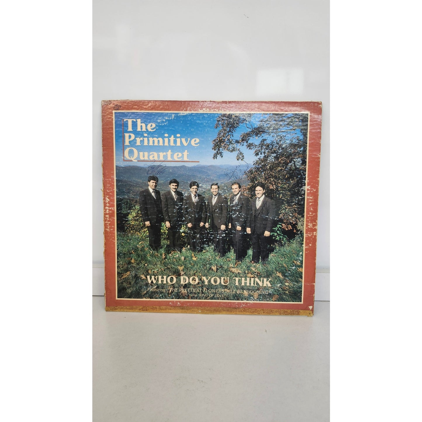 Signed The Primitive Quartet Who Do You Think Bluegrass Gospel 1980 LP No Disc