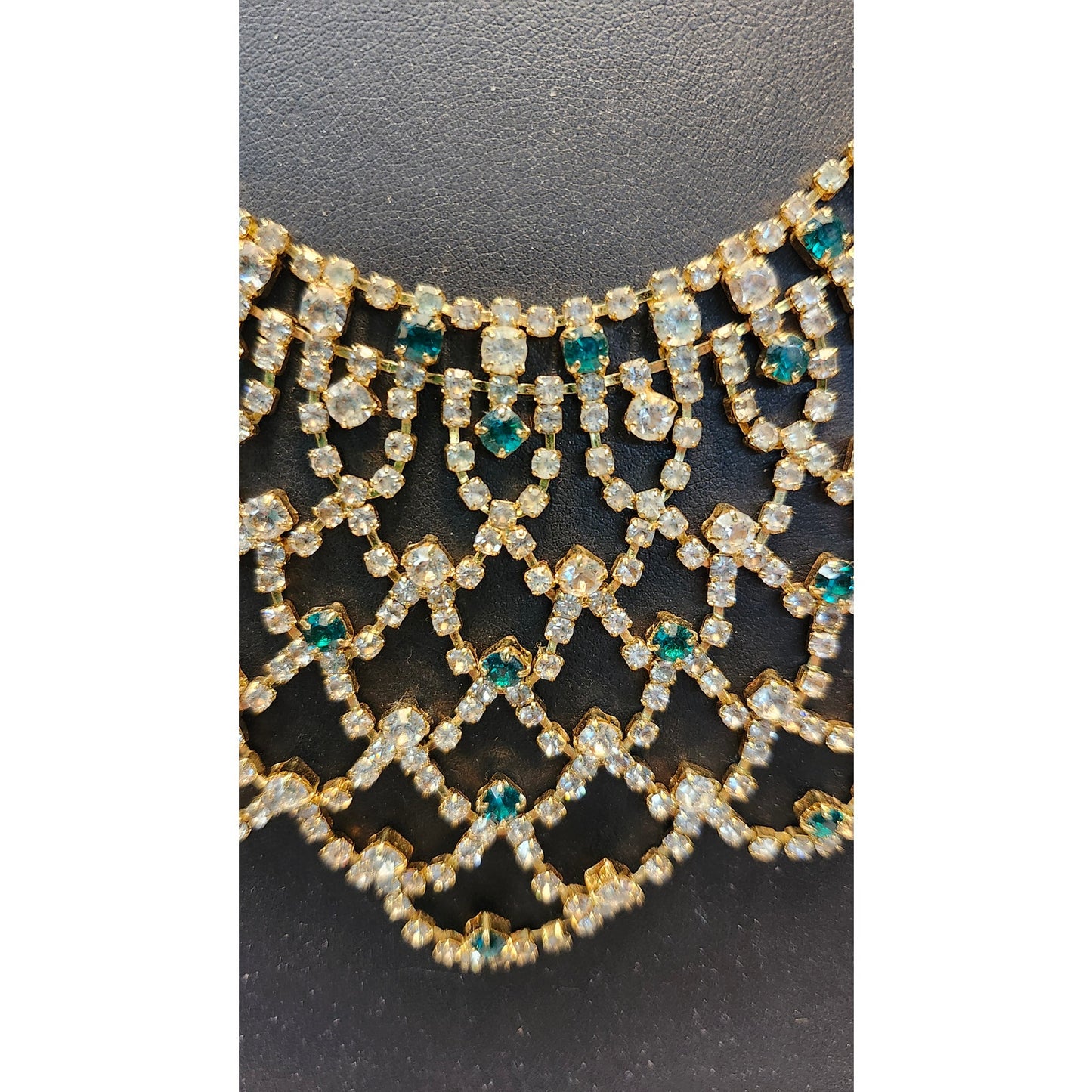 JBK Jackie O Jacqueline Kennedy Collection Camrose & Kross Emerald Bib Necklace