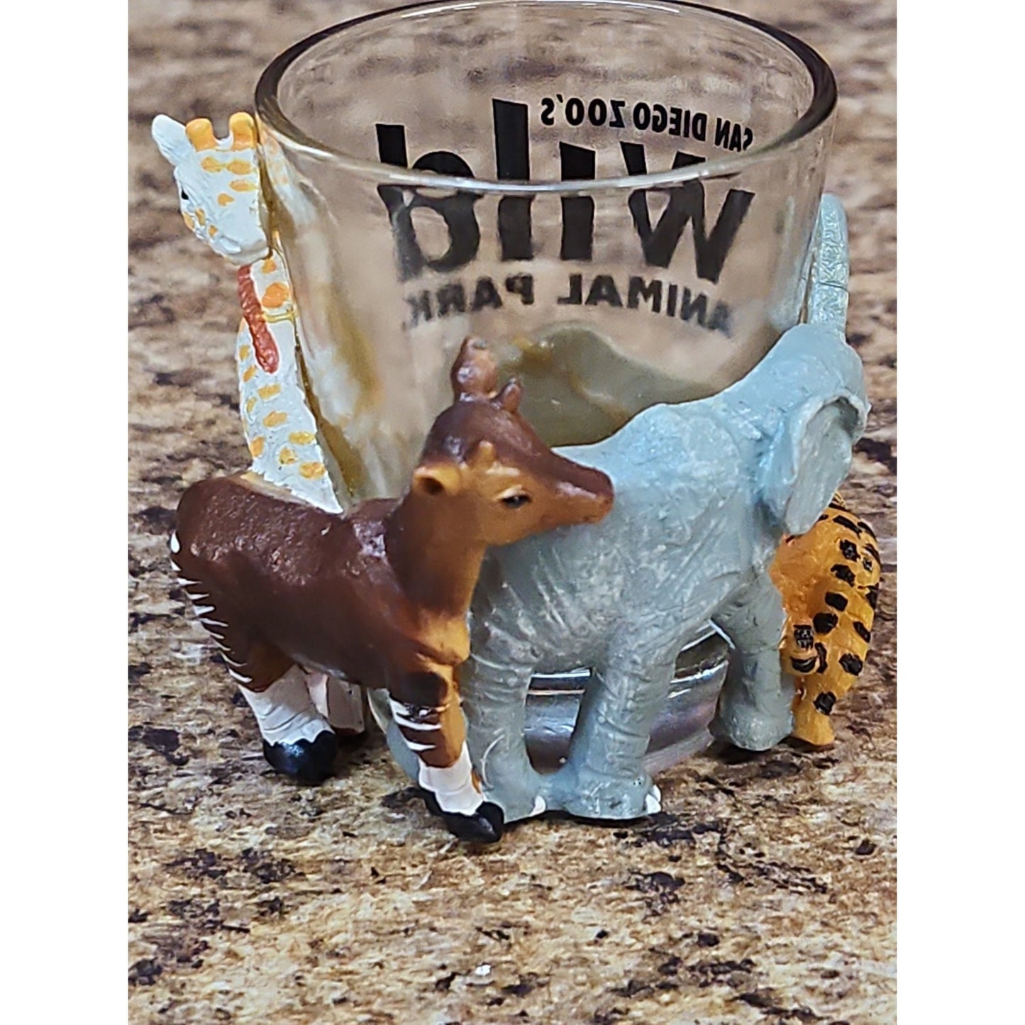 San Diego Zoo Wild Animal Park Shot Glass Giraffe Elephant Rhino Tiger