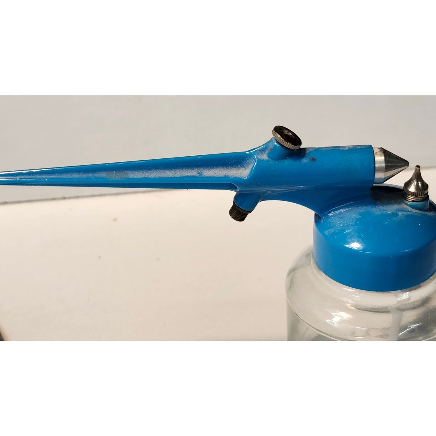Vintage Badger Model 250 Basic Spray Gun Blue Hobby Airbrush Siphon Jar Paint