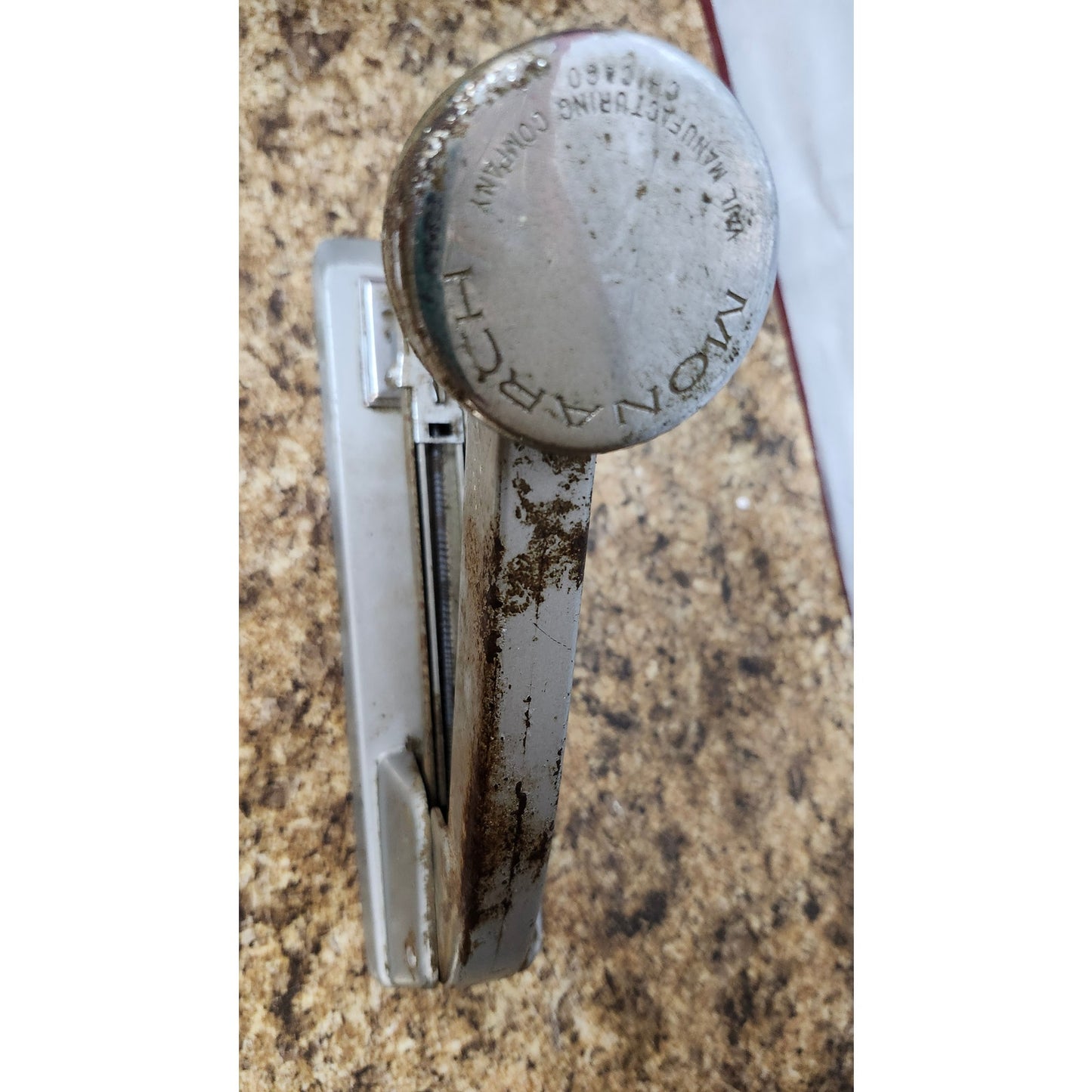 Vintage Monarch Stapler Vail Manufacturing Co Chicago Heavy Duty Metal Office