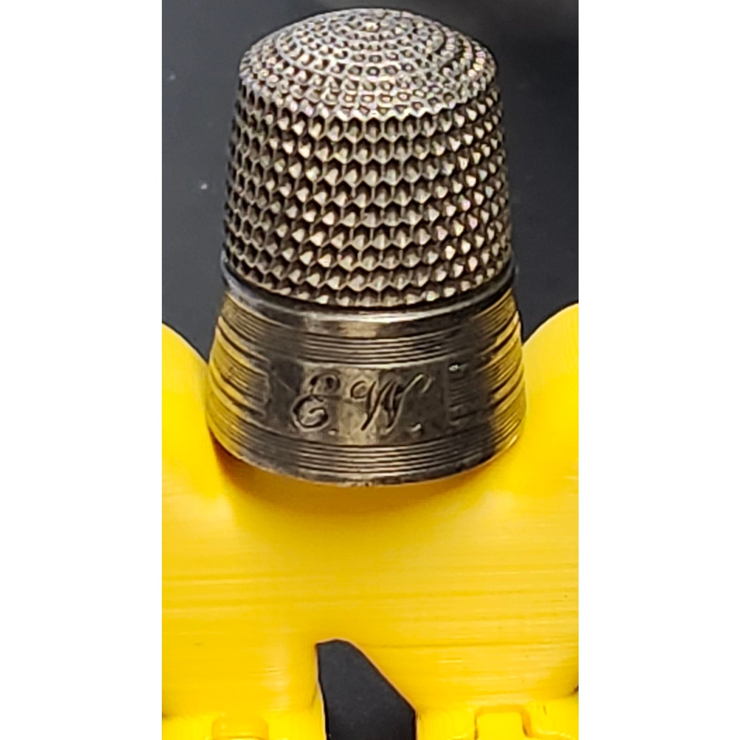 Vintage Simon Brothers Sterling Silver Sewing Thimble Size 12 E.W. Engraved