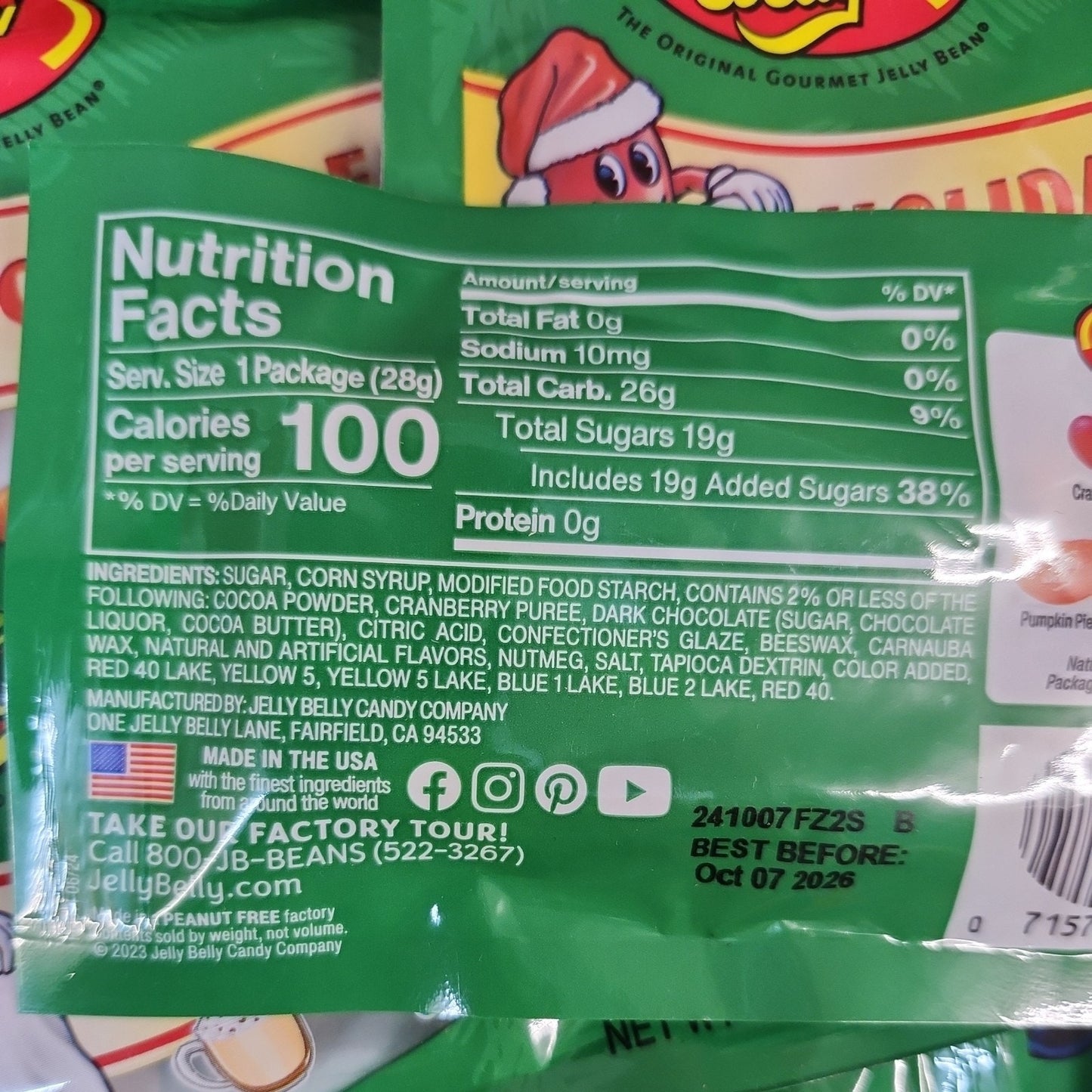 Jelly Belly Holiday Favorites 10 Jelly Beans Grab & Go Bags 1 Oz each