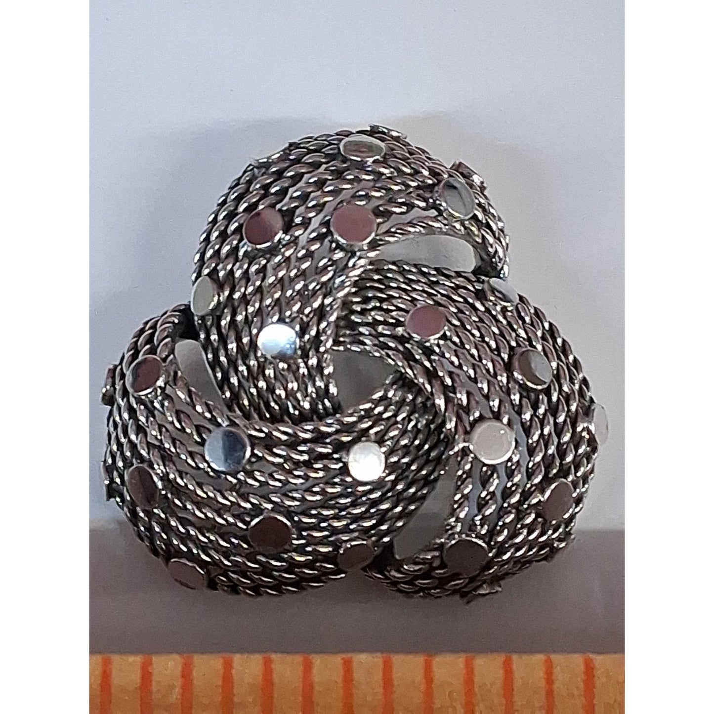 VTG Boucher Signed Silver Tone Celtic Knot Brooch Pin Mid-Century # 6737