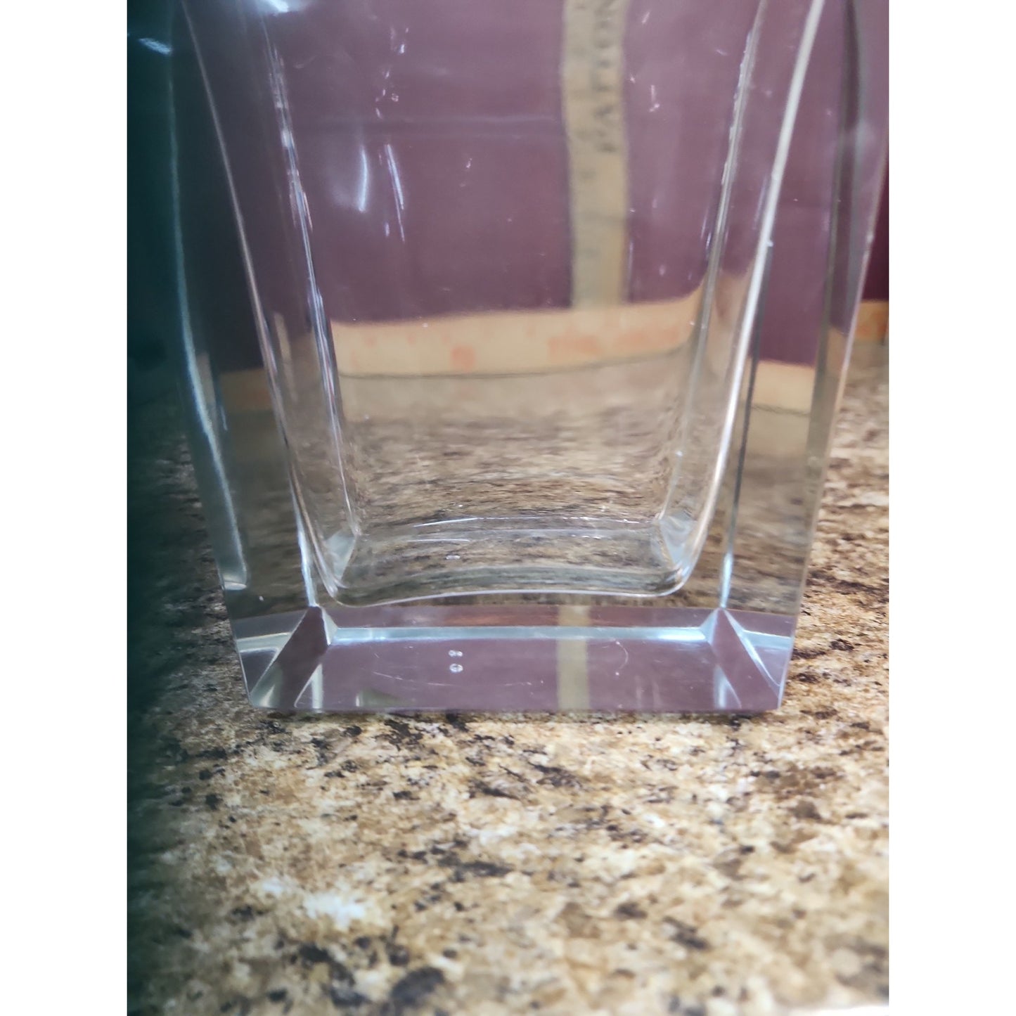 Art Deco / MCM Squared Crystal Whiskey Scotch Decanter w/ Stopper 10" UV Glow!