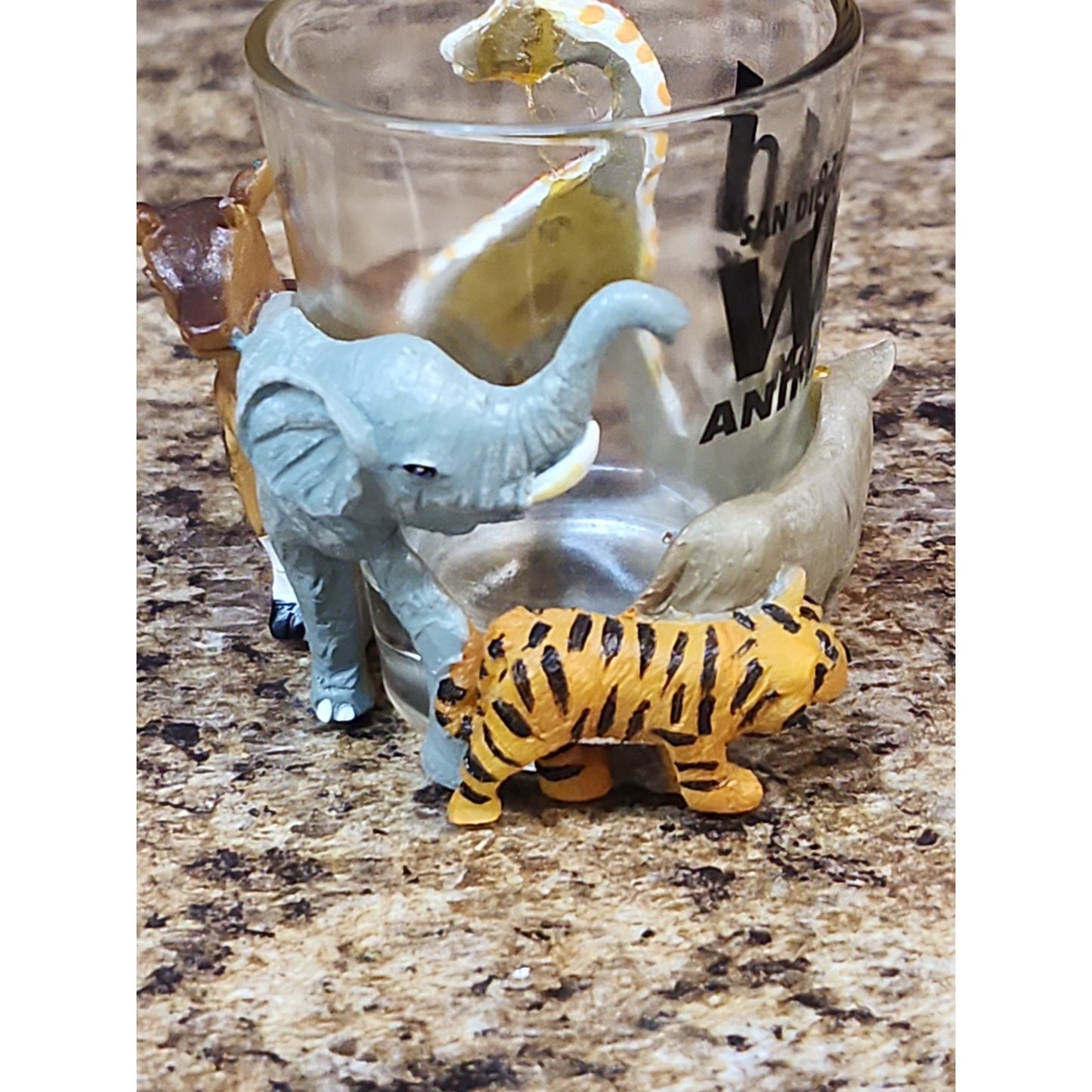 San Diego Zoo Wild Animal Park Shot Glass Giraffe Elephant Rhino Tiger
