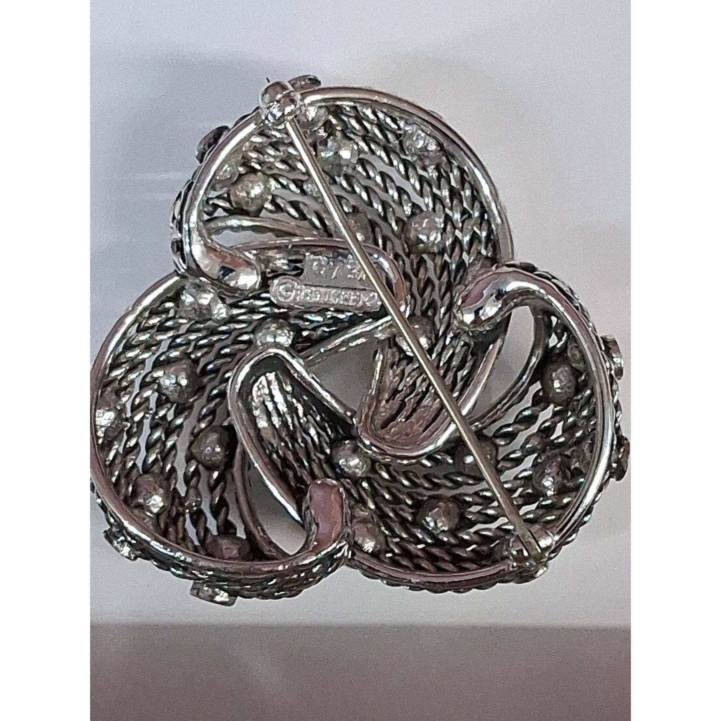 VTG Boucher Signed Silver Tone Celtic Knot Brooch Pin Mid-Century # 6737