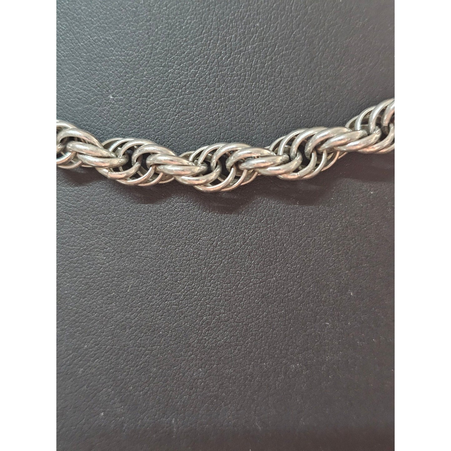 Heavy 925 Italian Sterling Silver Byzantine Chain Necklace Chunky Link Statement