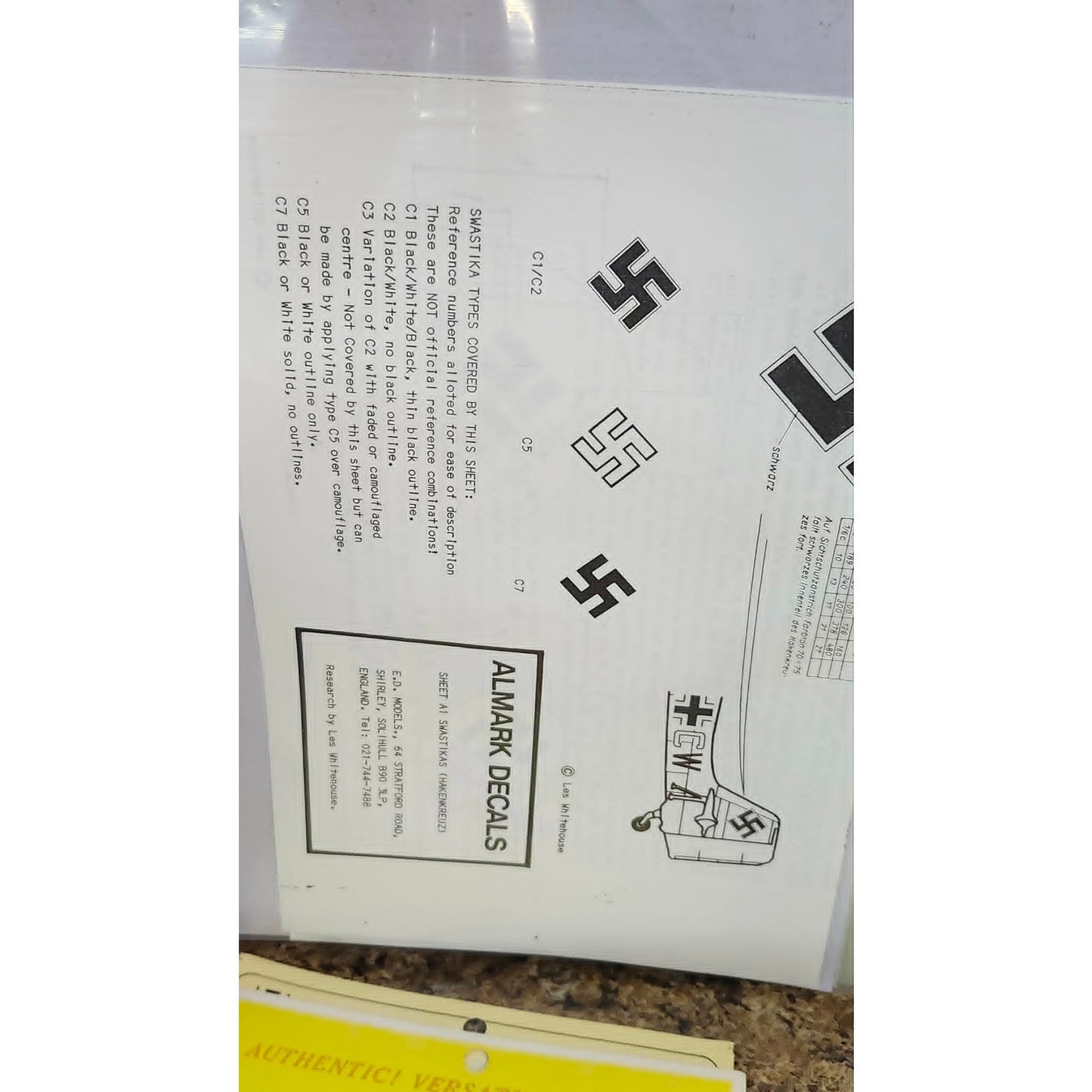 WWII Aircraft Decal German National Insginia Luftwaffe Model Kit Decals Lot of 4