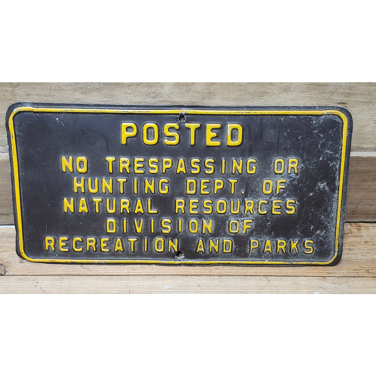 VTG Posted No Trespassing Or Hunting Dept of Natural Resources Metal Sign 6"x12"