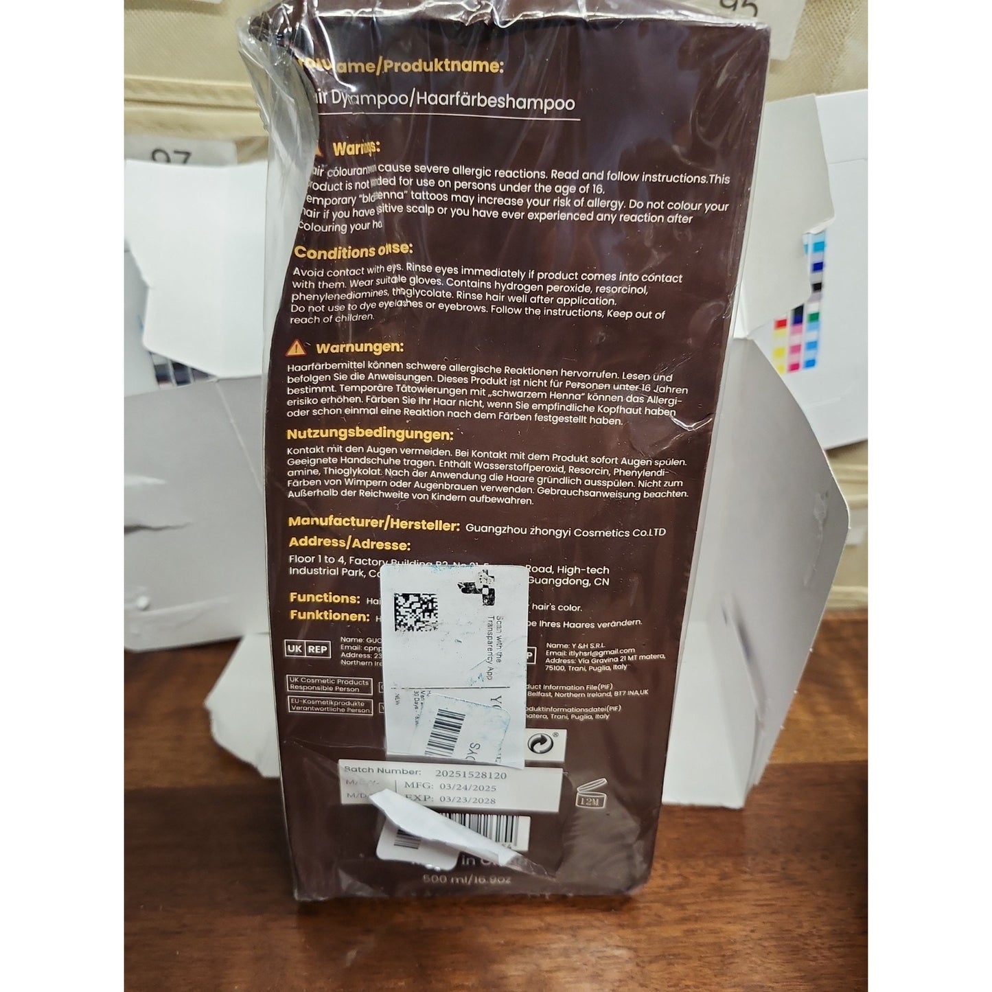 KAISASA Dark Brown Hair Dye Shampoo 3 in 1, Hair Color Shampoo NIB BB 03/2028