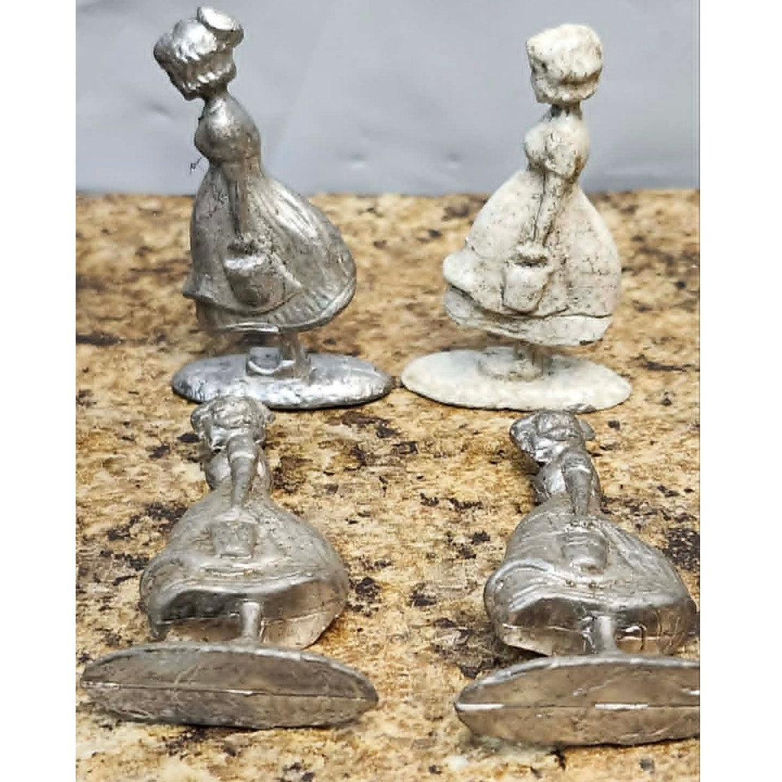 Vintage Ace Toy Mold Co. Metal Cast Lead Toy Girl Figures & Original Mold Set