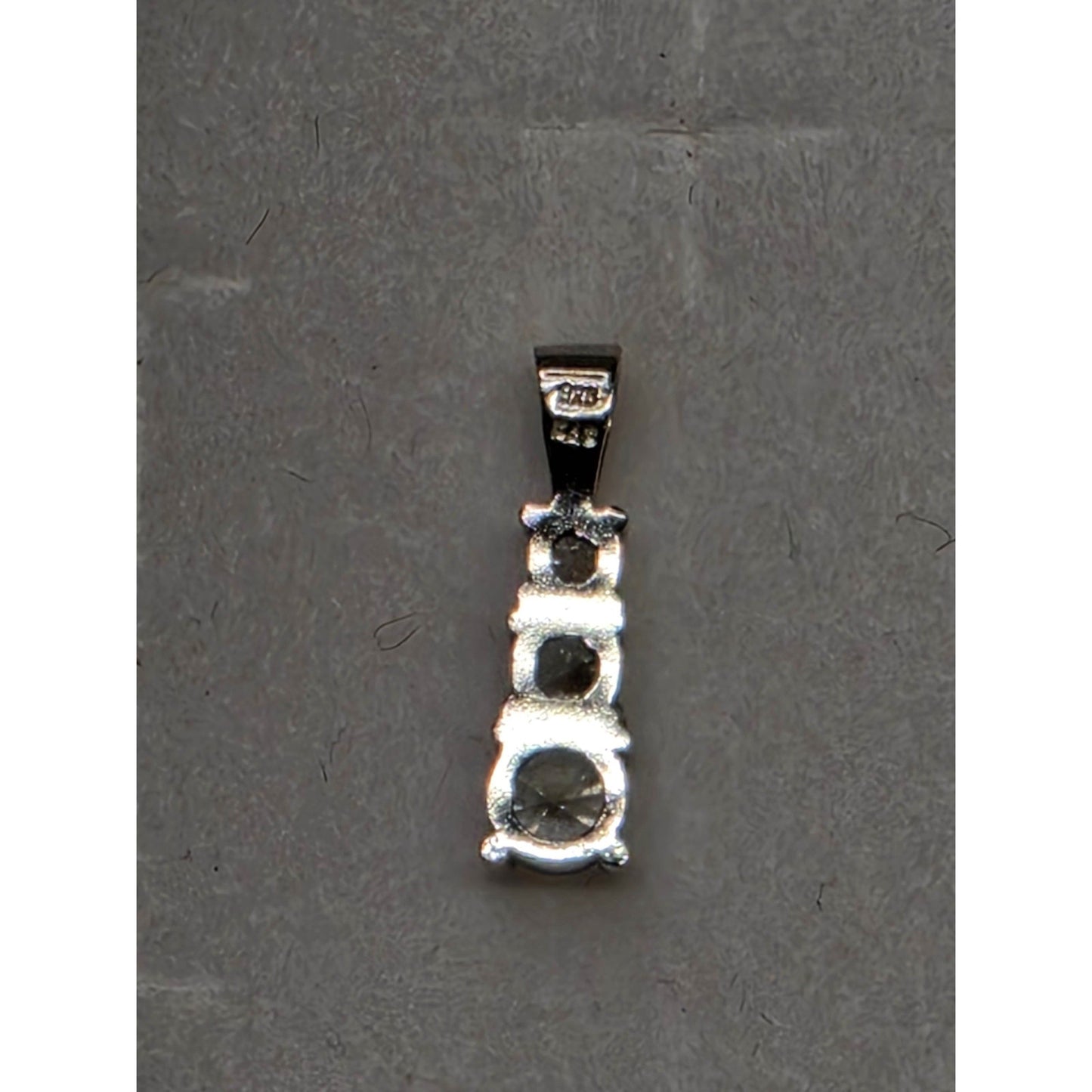Vintage Sterling Silver Three-Crystal Pendant Dangle Charm
