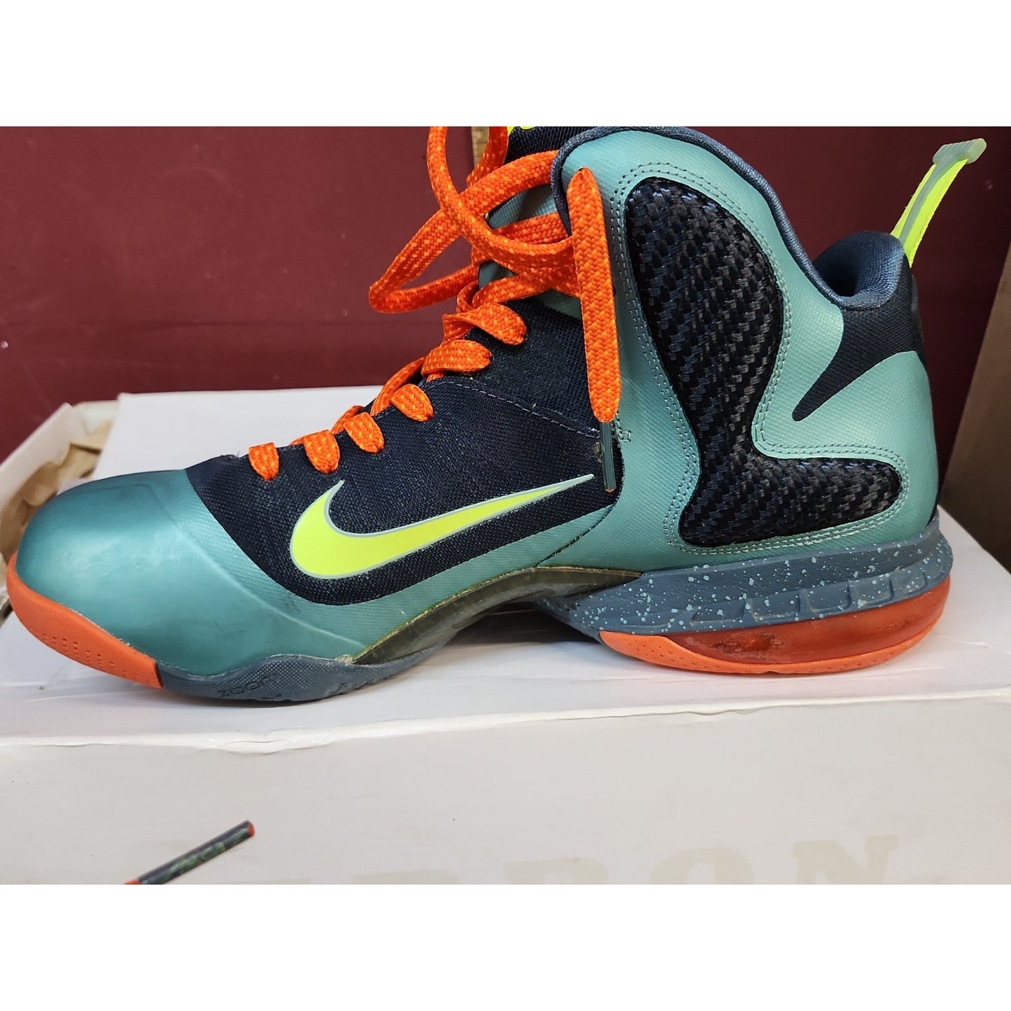 2011 Nike Zoom Lebron 9 IX Cannon Blue Orange Volt Men’s Size 12