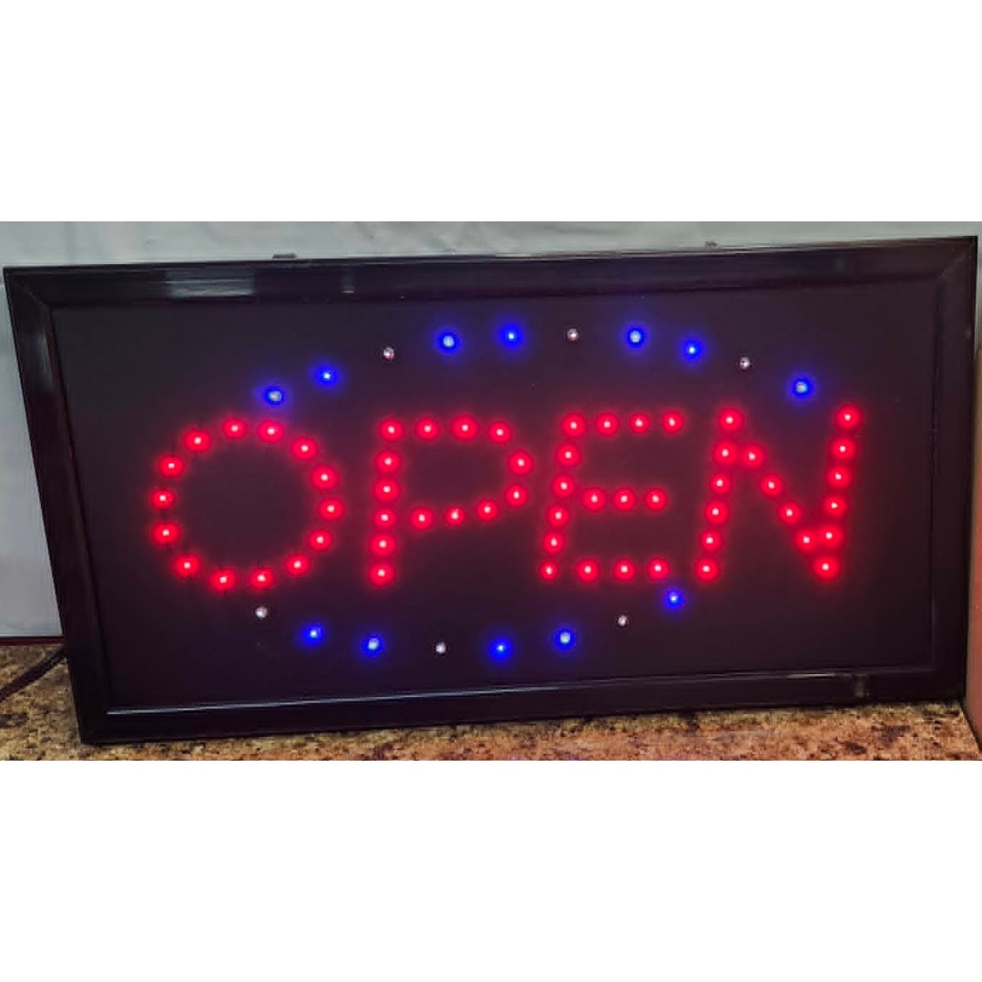 LED Open Sign Lighted Store Window Display Business Advertising Sign Rectangle