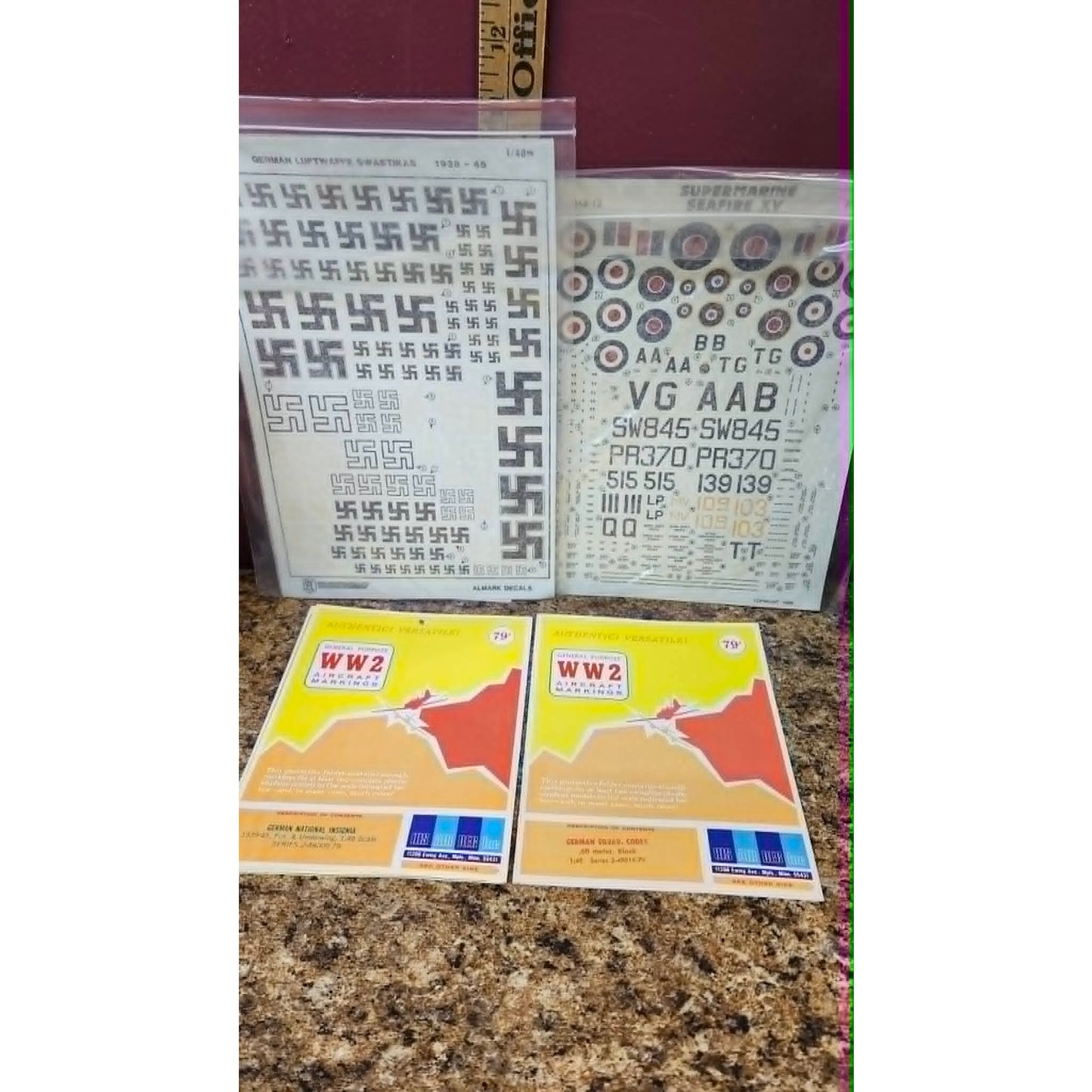 WWII Aircraft Decal German National Insginia Luftwaffe Model Kit Decals Lot of 4