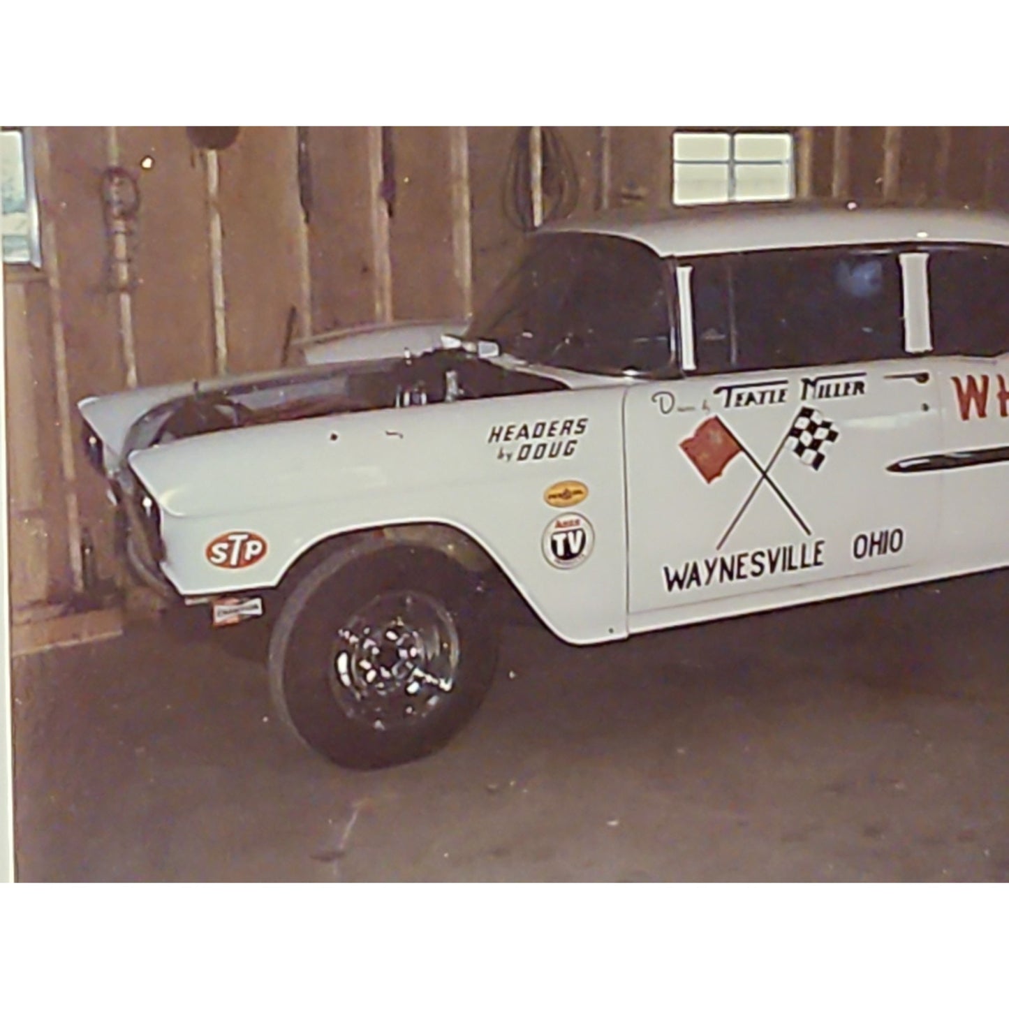 Vintage White Lightning Drag Racing Photo Teatle Miller Waynesville Ohio Chevy