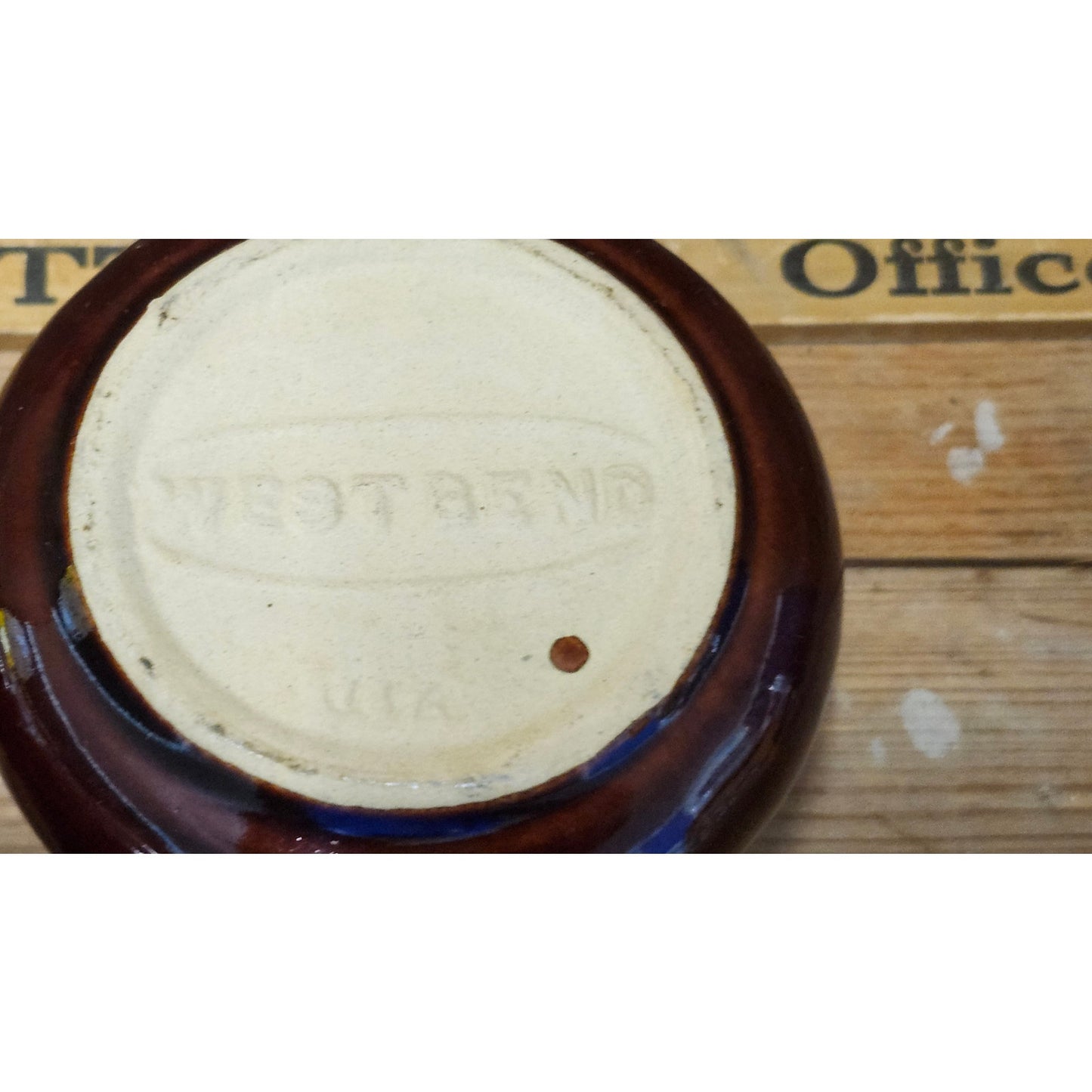 Vintage West Bend Stoneware Bean Pots Set of 3 Brown Glazed Ceramic USA 3"