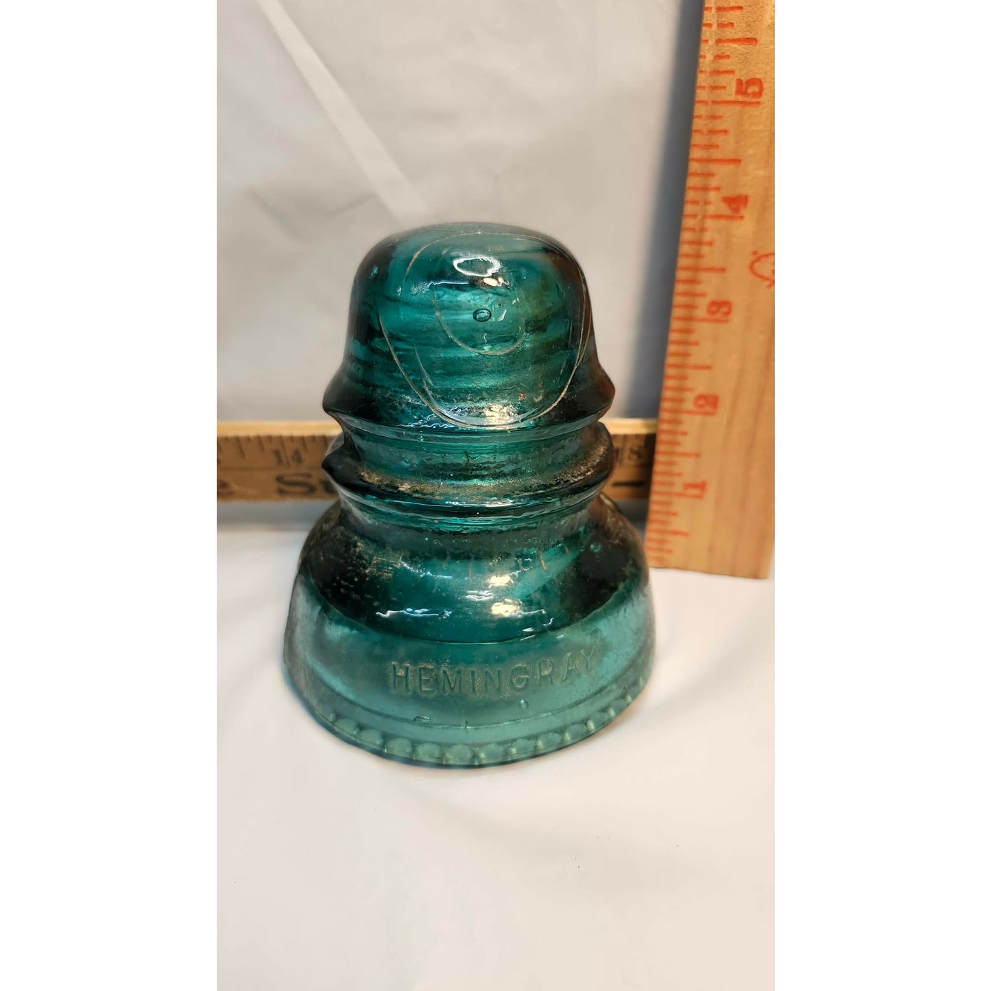 Vintage Hemingray No. 40 Glass Telegraph Insulators Telephone Line Aqua Blue