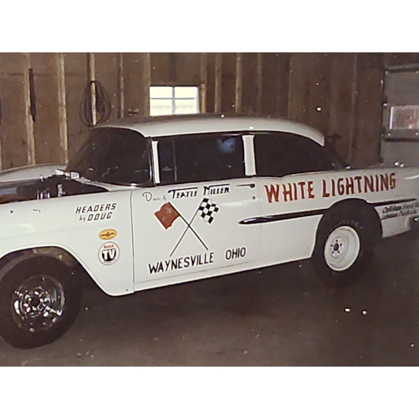 Vintage White Lightning Drag Racing Photo Teatle Miller Waynesville Ohio Chevy