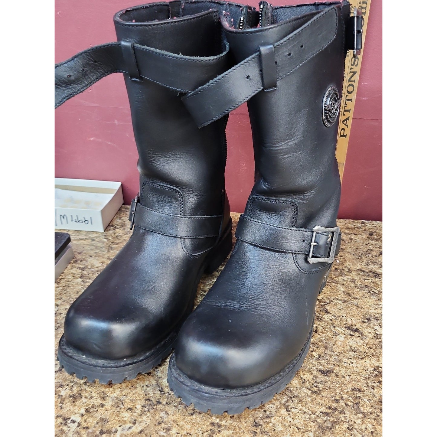 Milwaukee Leather 9020W Men's Black Leather WIDE Width Engineer Motorcycle Boots