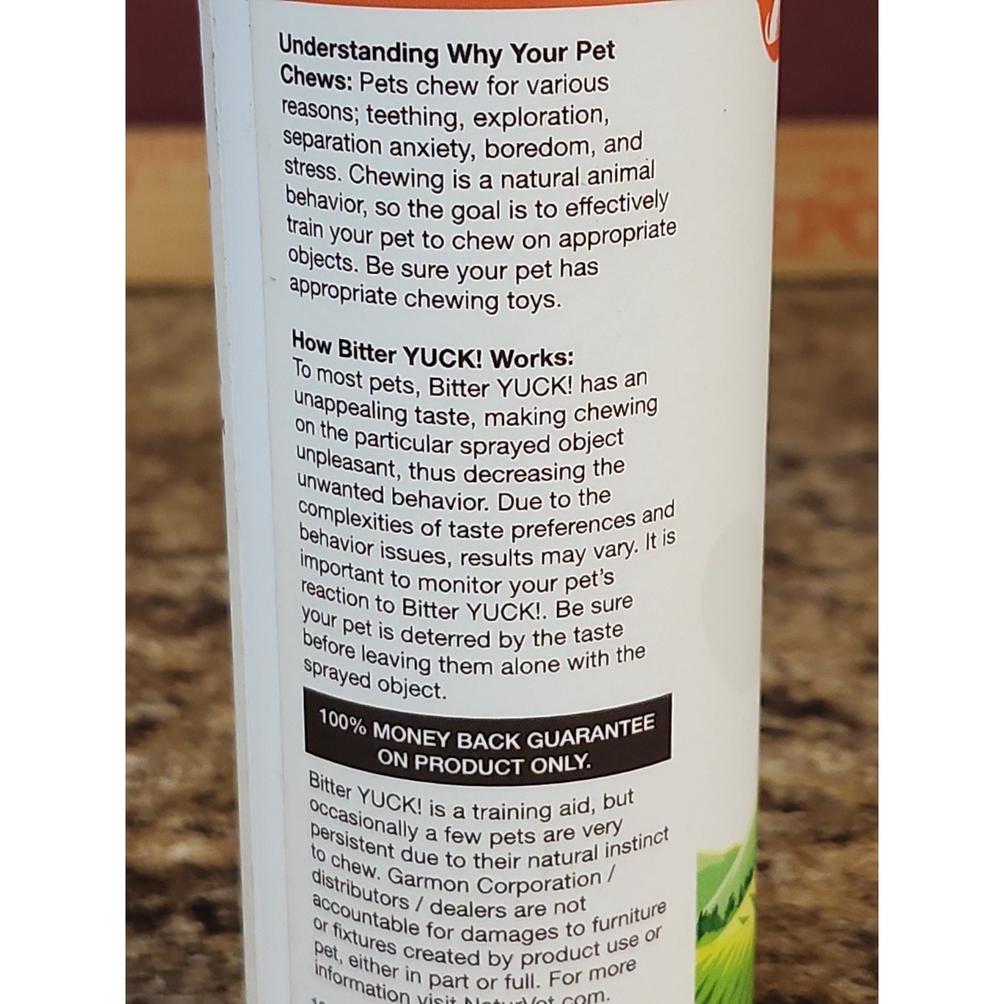 NaturVet BITTER YUCK No Chew Spray For Dog/Cat/Horse - Water Based 8 oz