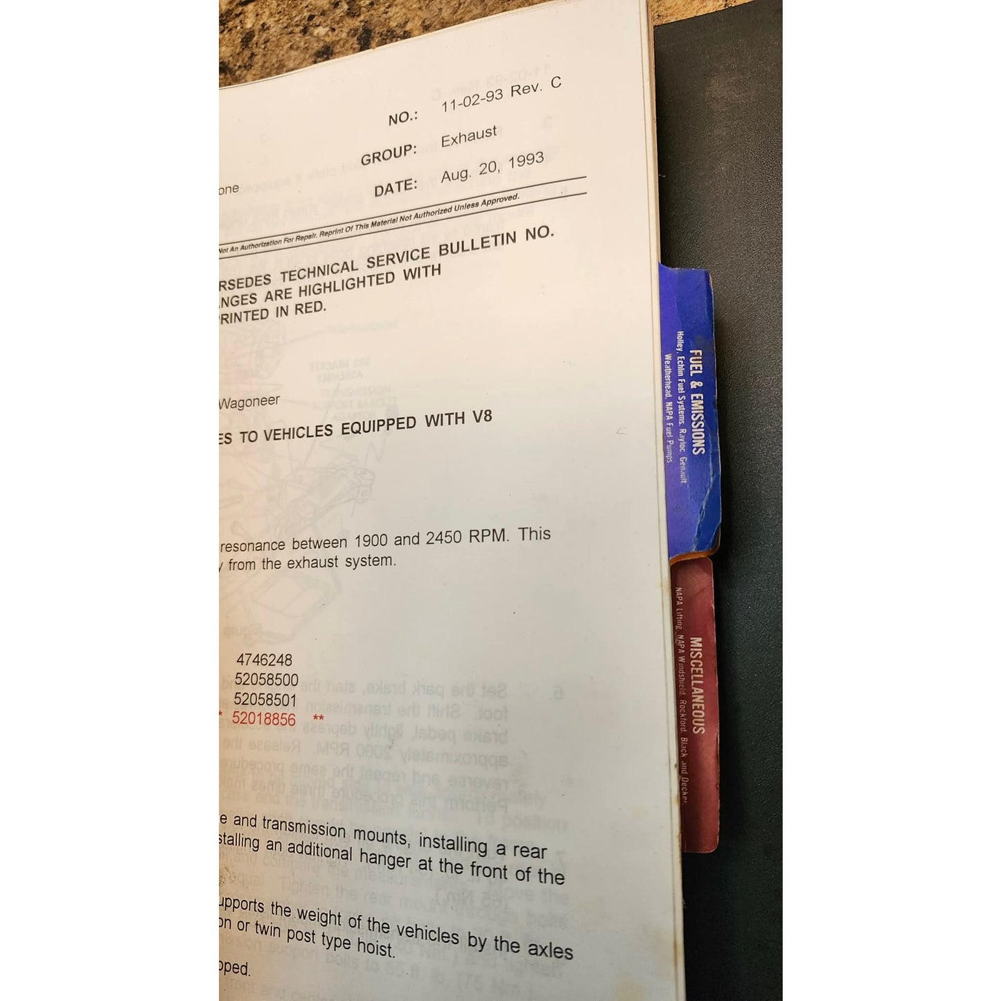 NAPA AutoCare Tech Tips Binder Alldata Mitchell Repair Chrysler Service Manuals