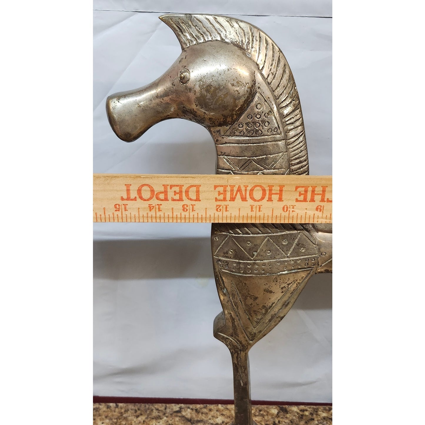 Vintage Maitland-Smith Brass Horse Sculpture Handmade Indonesia 17.5"